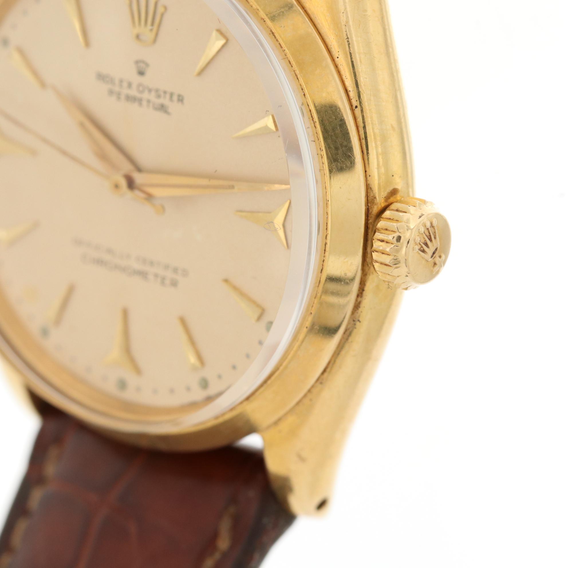 Vintage Rolex Oyster Perpetual 18K Gold Automatic Watch, 1956