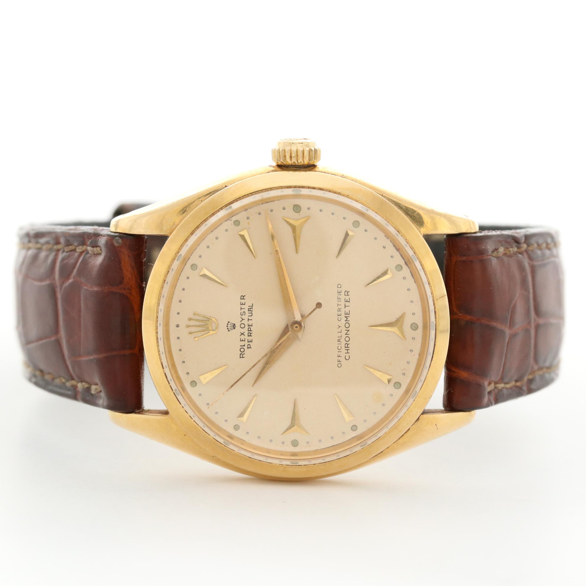 Vintage Rolex Oyster Perpetual 18K Gold Automatic Watch, 1956