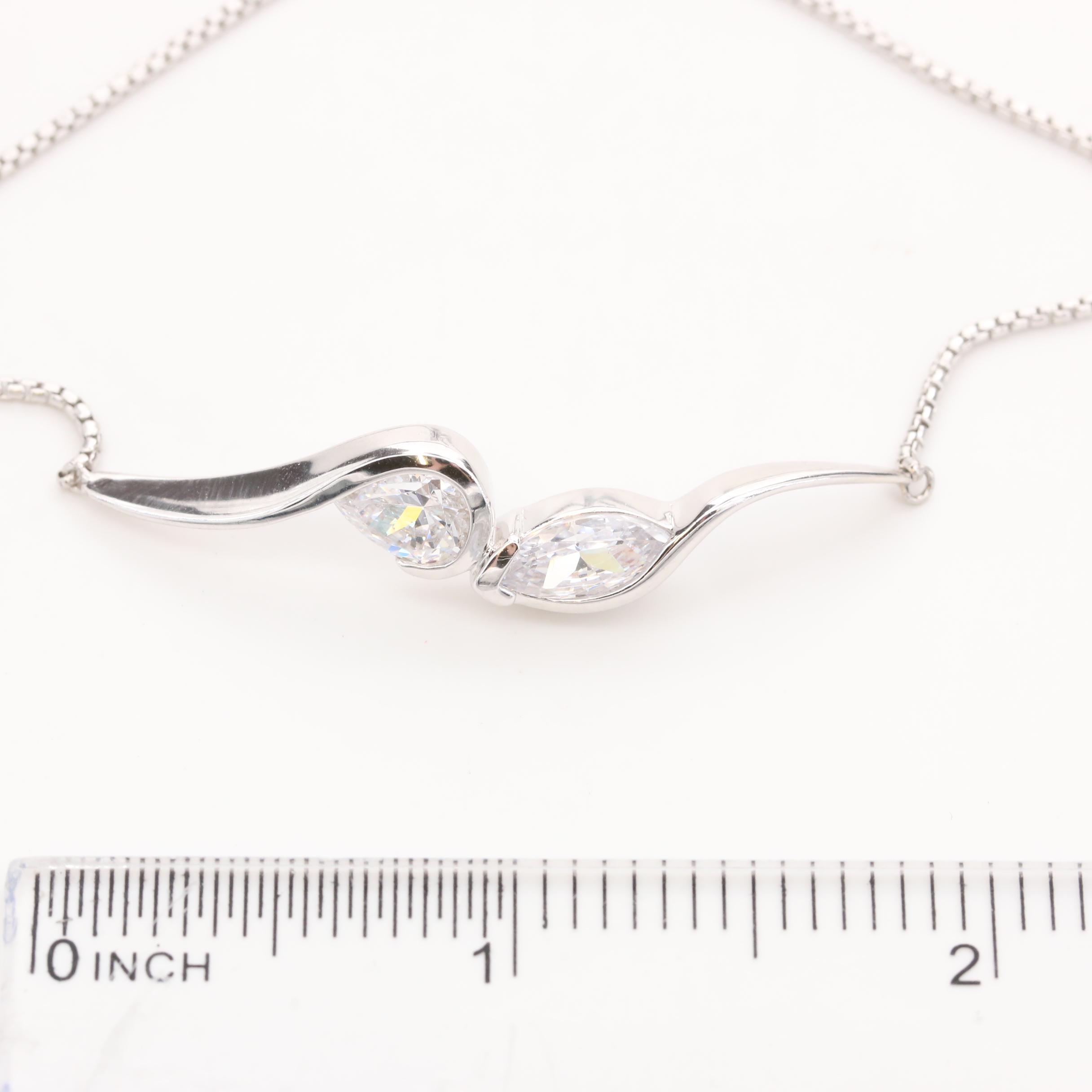 ELLE Sterling Silver Cubic Zirconia and Ruby "Toi Et Moi" Bracelet