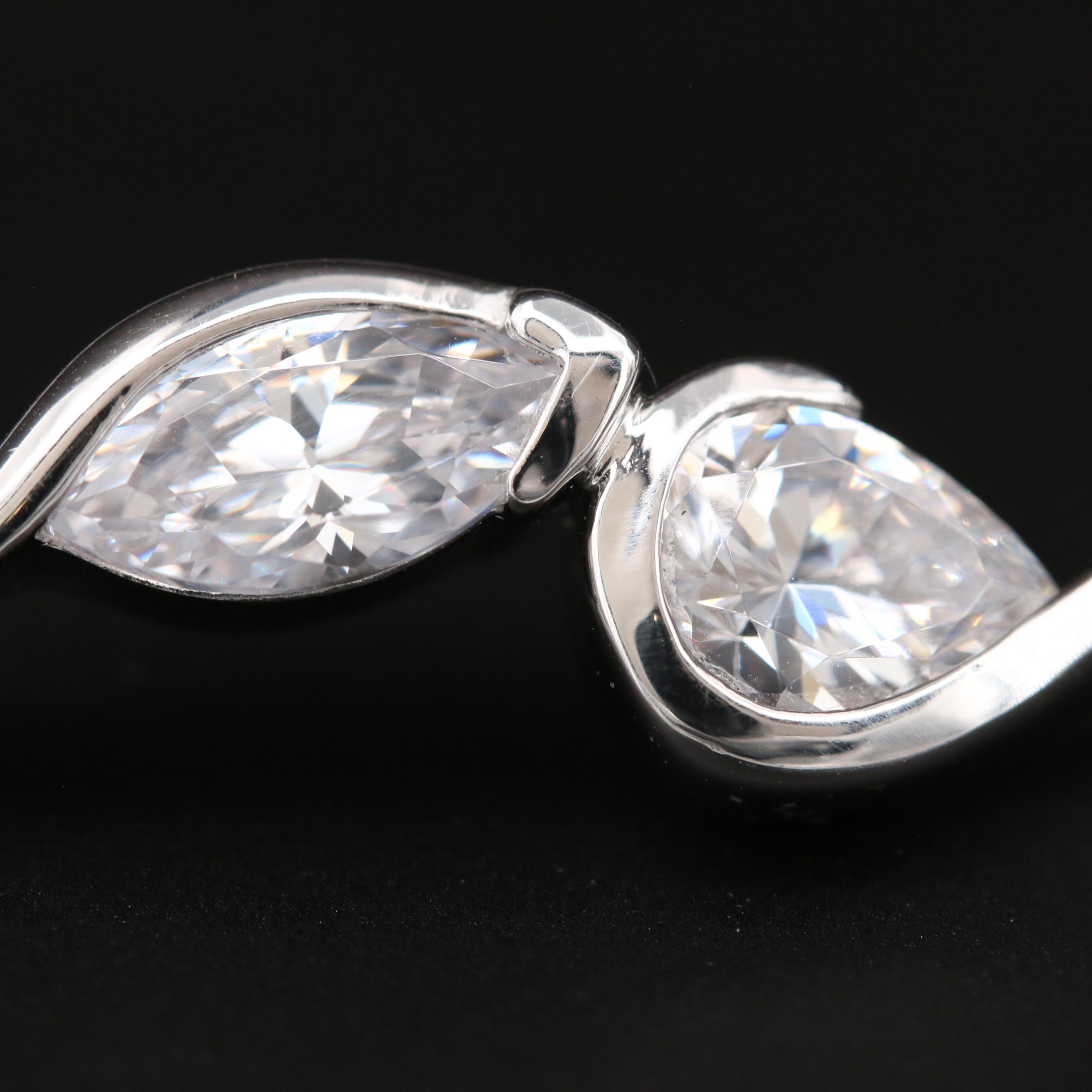 ELLE Sterling Silver Cubic Zirconia and Ruby "Toi Et Moi" Bracelet