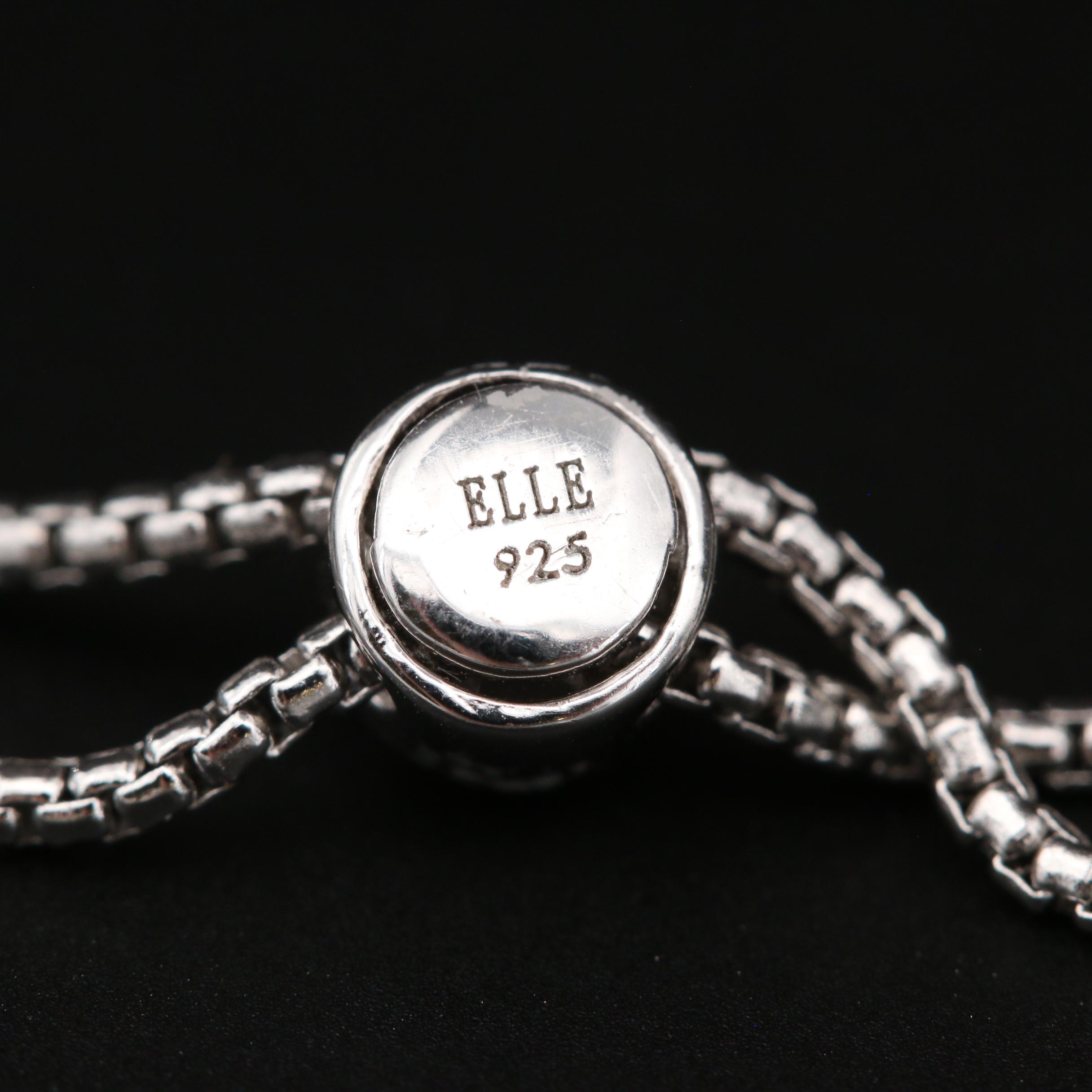 ELLE Sterling Silver Cubic Zirconia and Ruby "Toi Et Moi" Bracelet