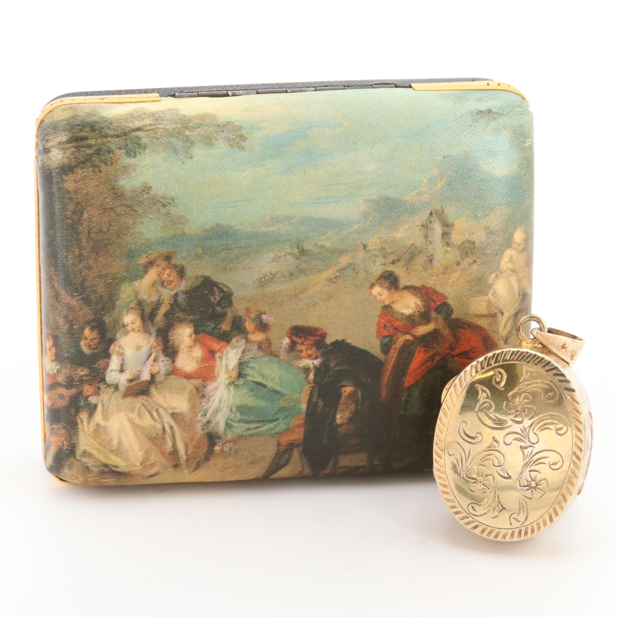 800 Silver Italian Falsini Ferruccio " Somewhere My Love" Music Box Pendant