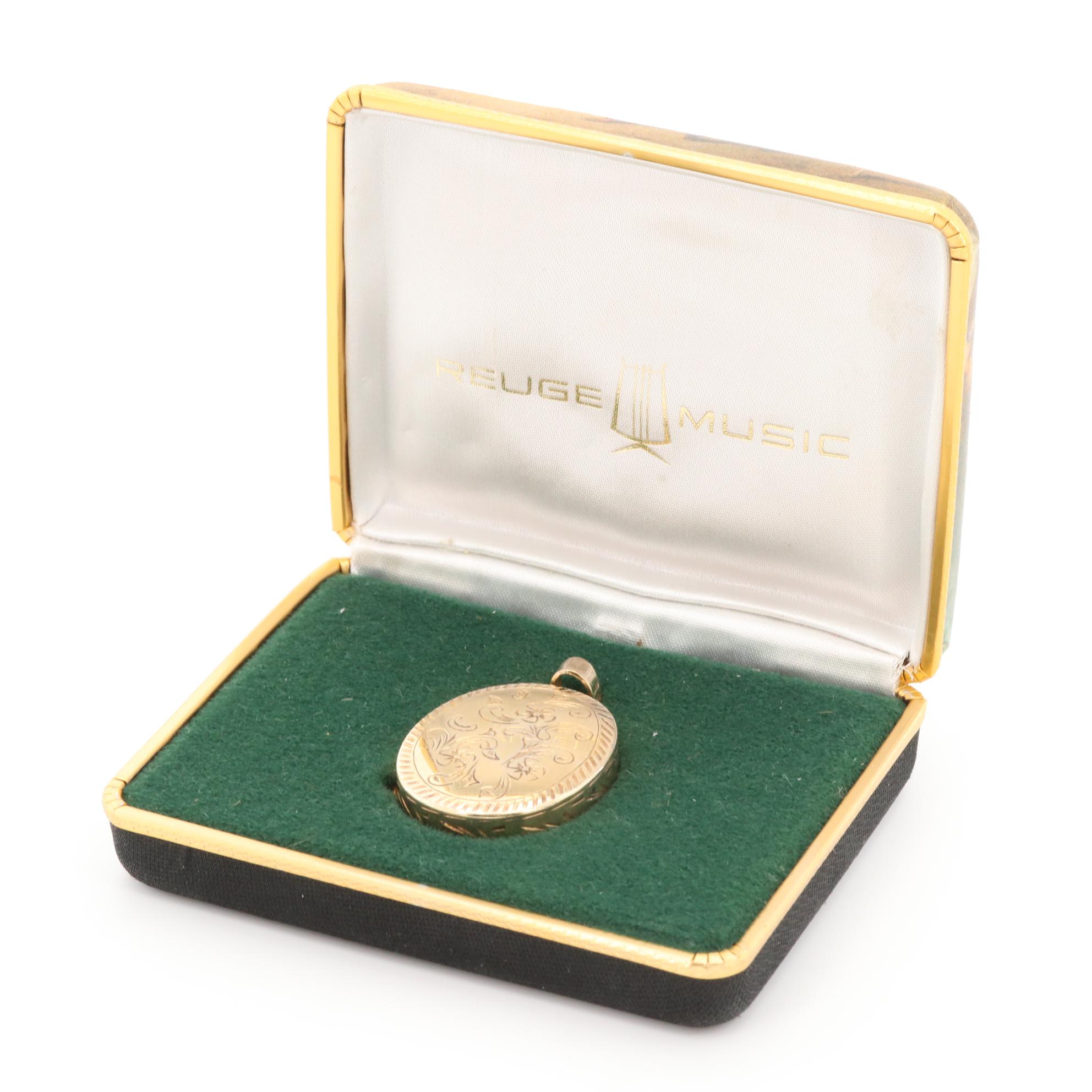 800 Silver Italian Falsini Ferruccio " Somewhere My Love" Music Box Pendant