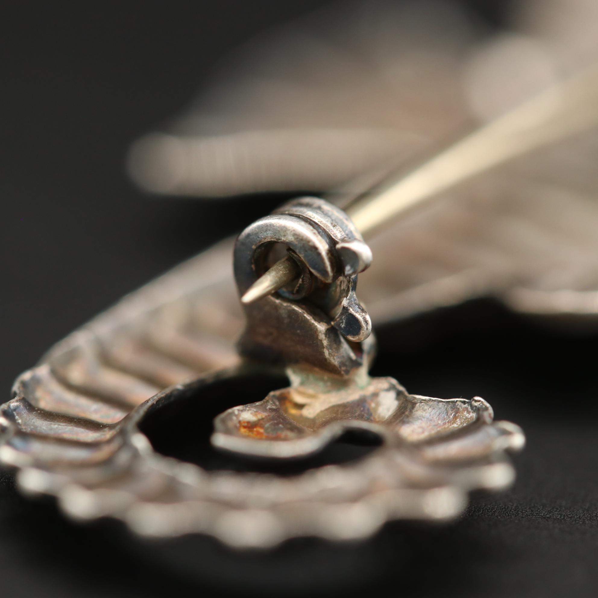 Vintage Sterling Silver Seahorse Brooch