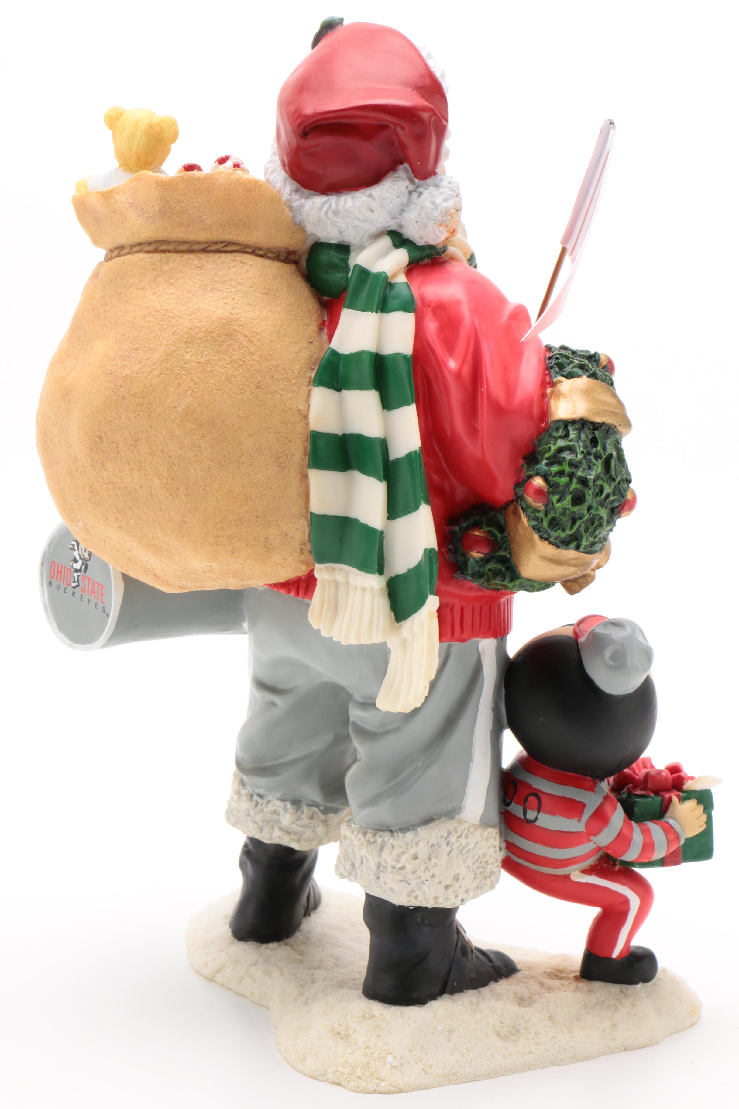 Danbury Mint Ohio State Figure Including Santa and Brutus Buckeye, Contemporary