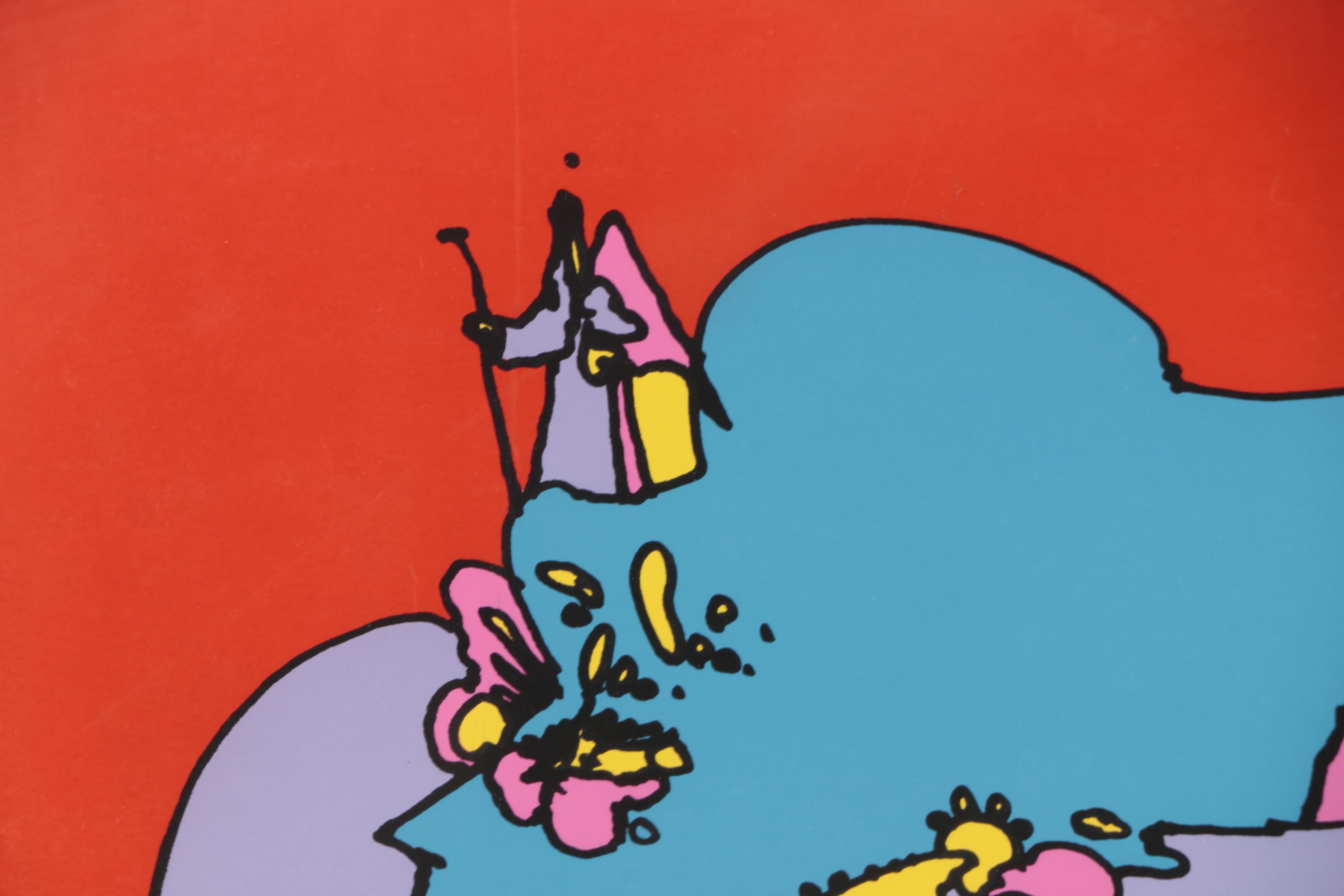 Peter Max 1972 Serigraph "Witnessing from Above"