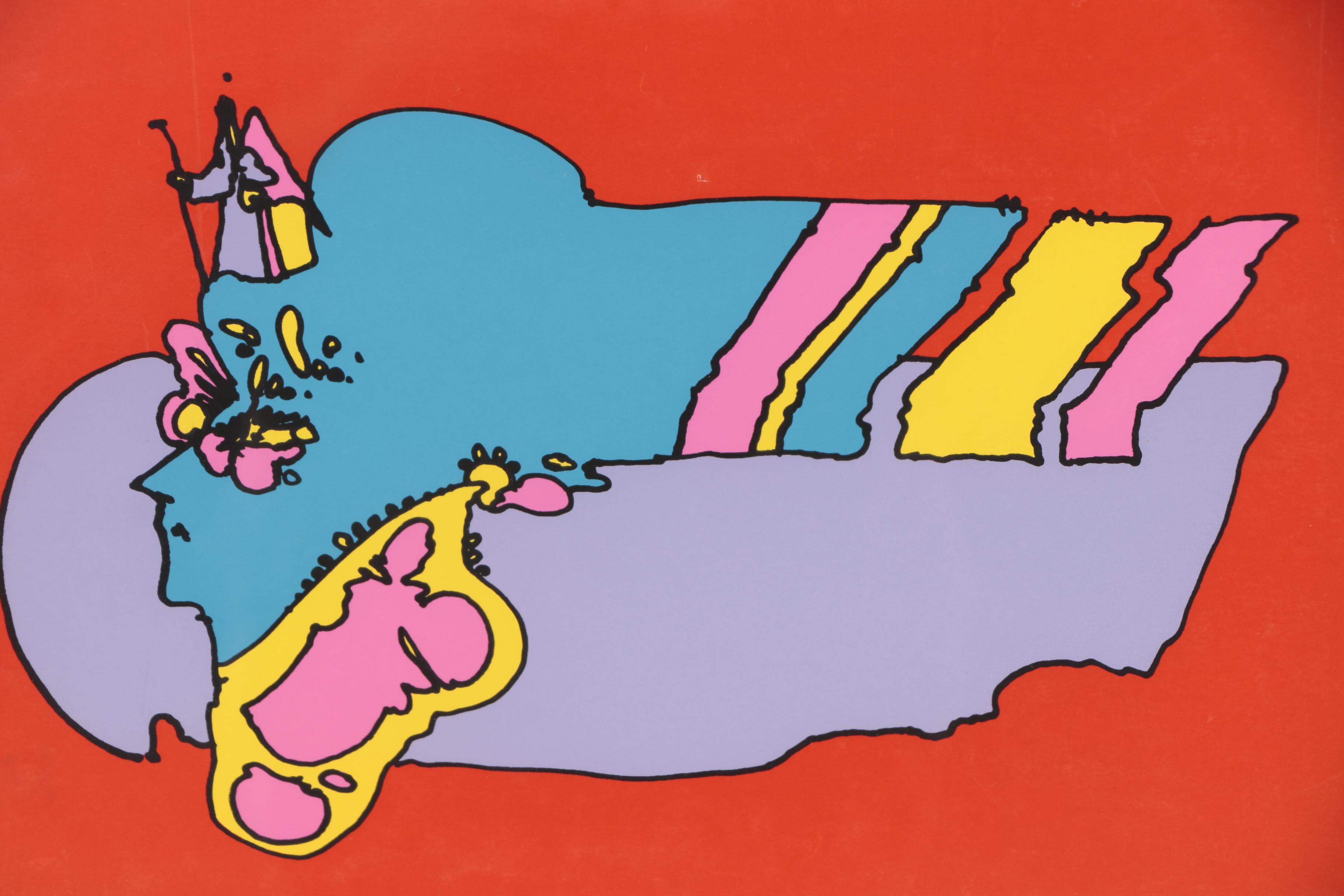 Peter Max 1972 Serigraph "Witnessing from Above"