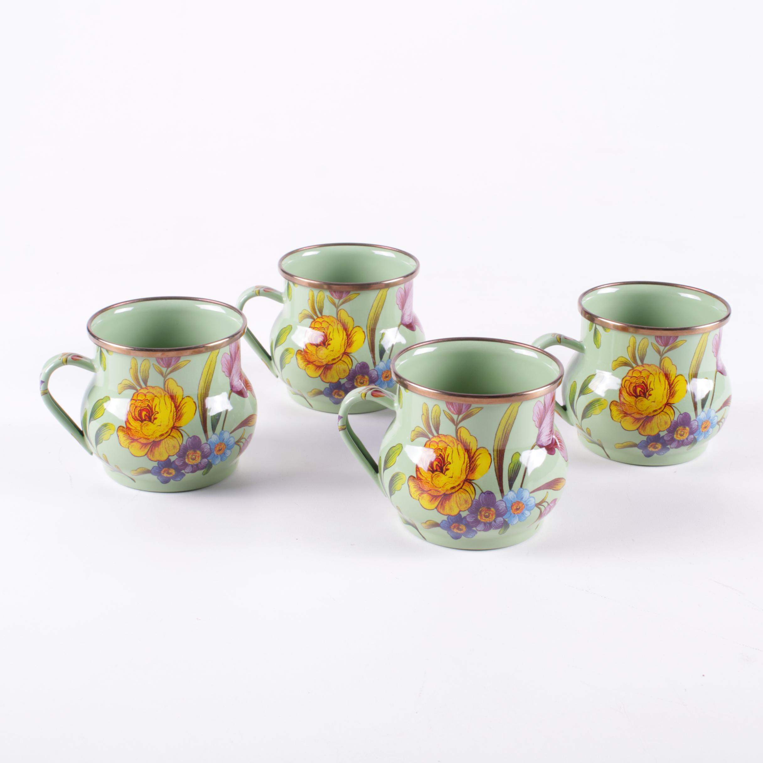 MacKenzie-Childs "Flower Market" Enameled Steel Mugs