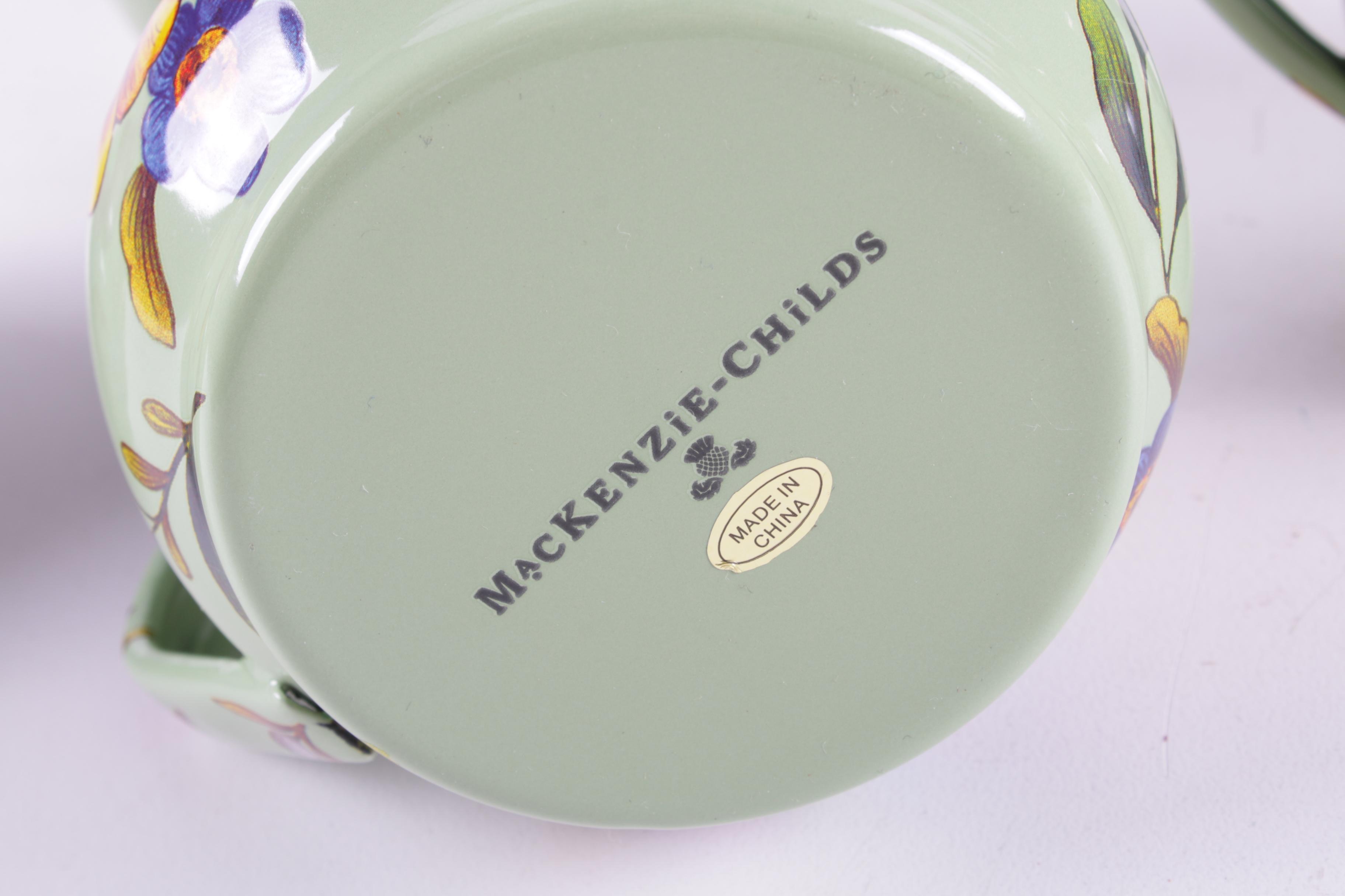 MacKenzie-Childs "Flower Market" Enameled Steel Mugs