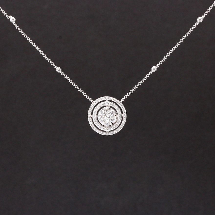 Effy 14K White Gold Diamond Pendant Necklace