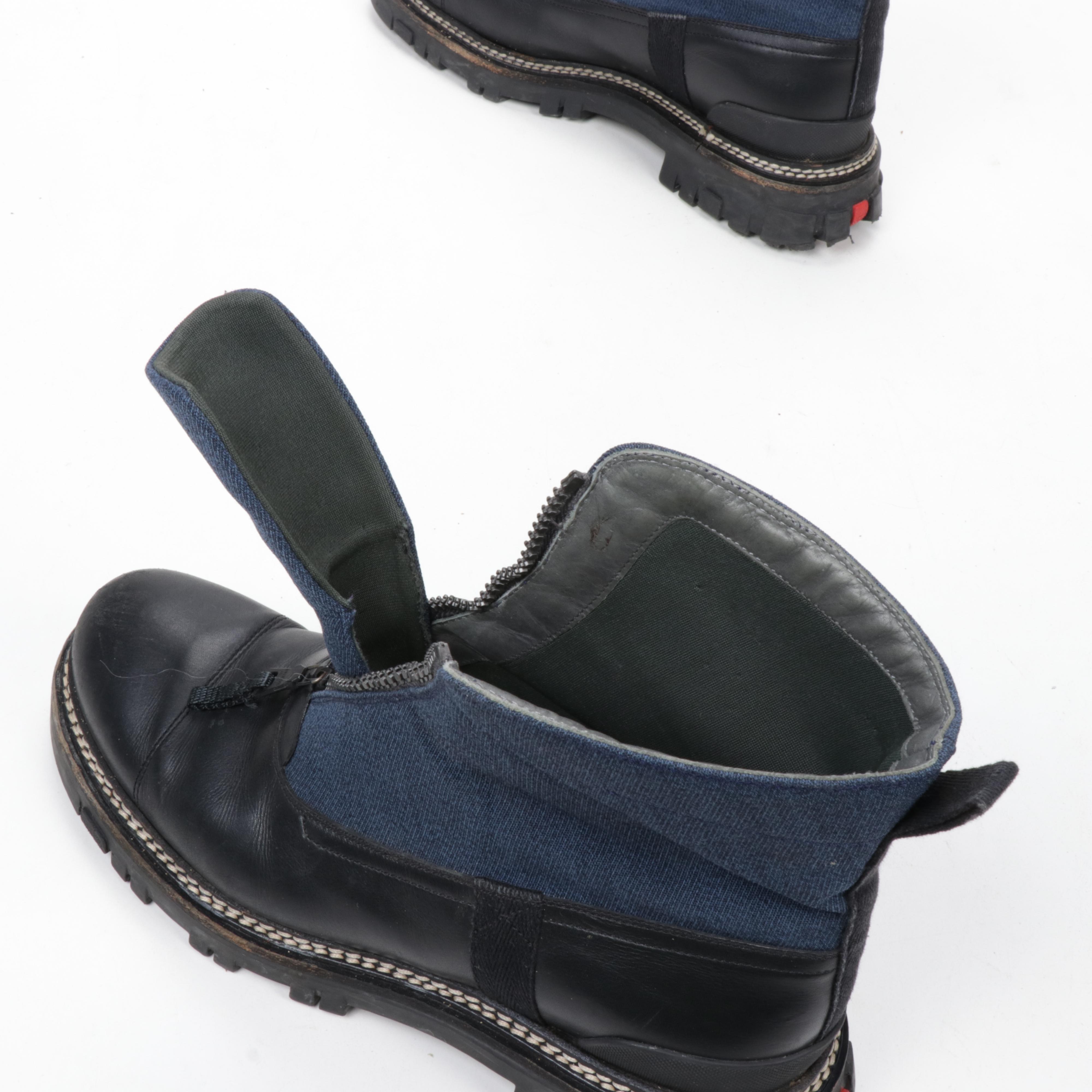 Prada Zippered Lug Sole Booties