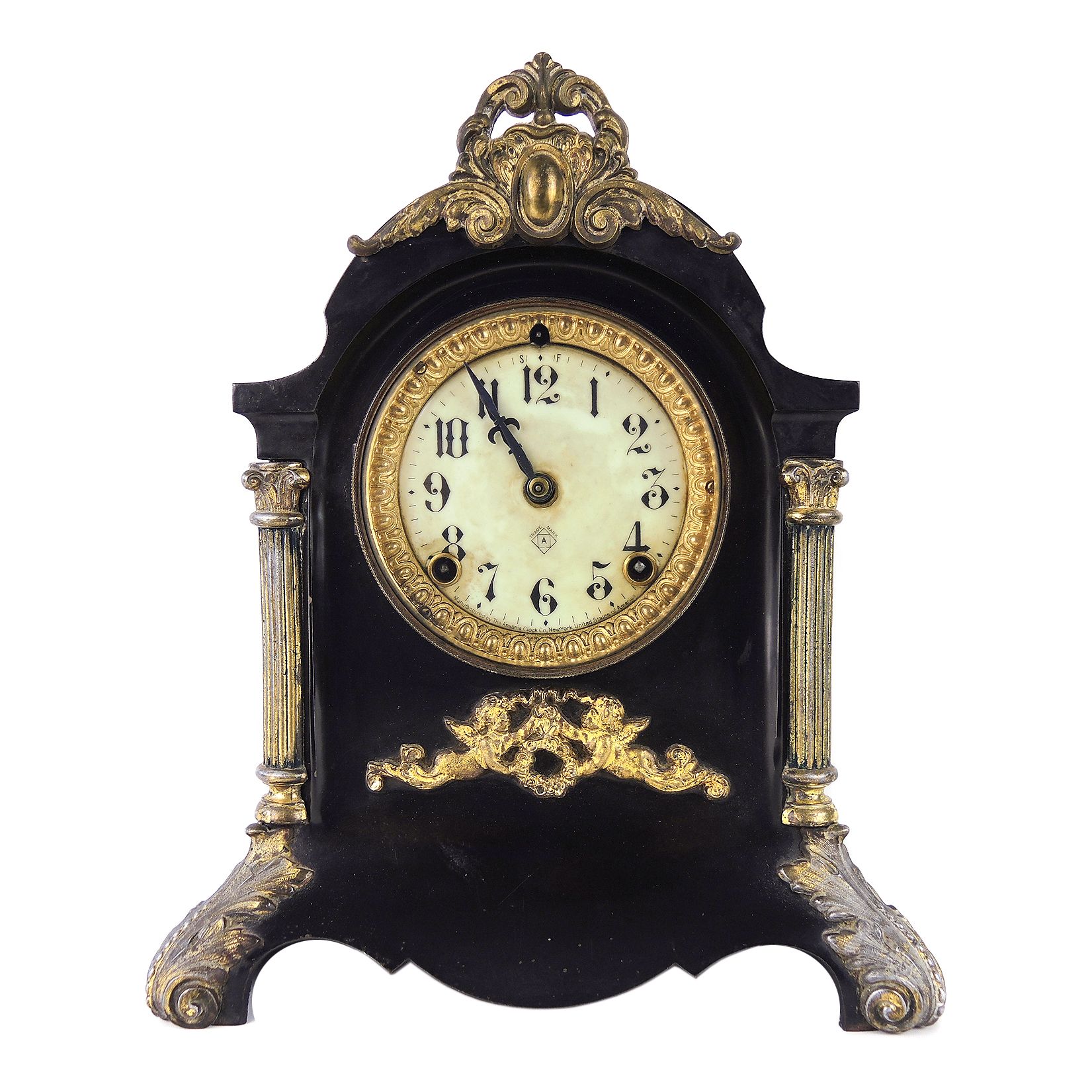 Ansonia Clock Company "Danube" Iron Mantel Clock, Circa 1900
