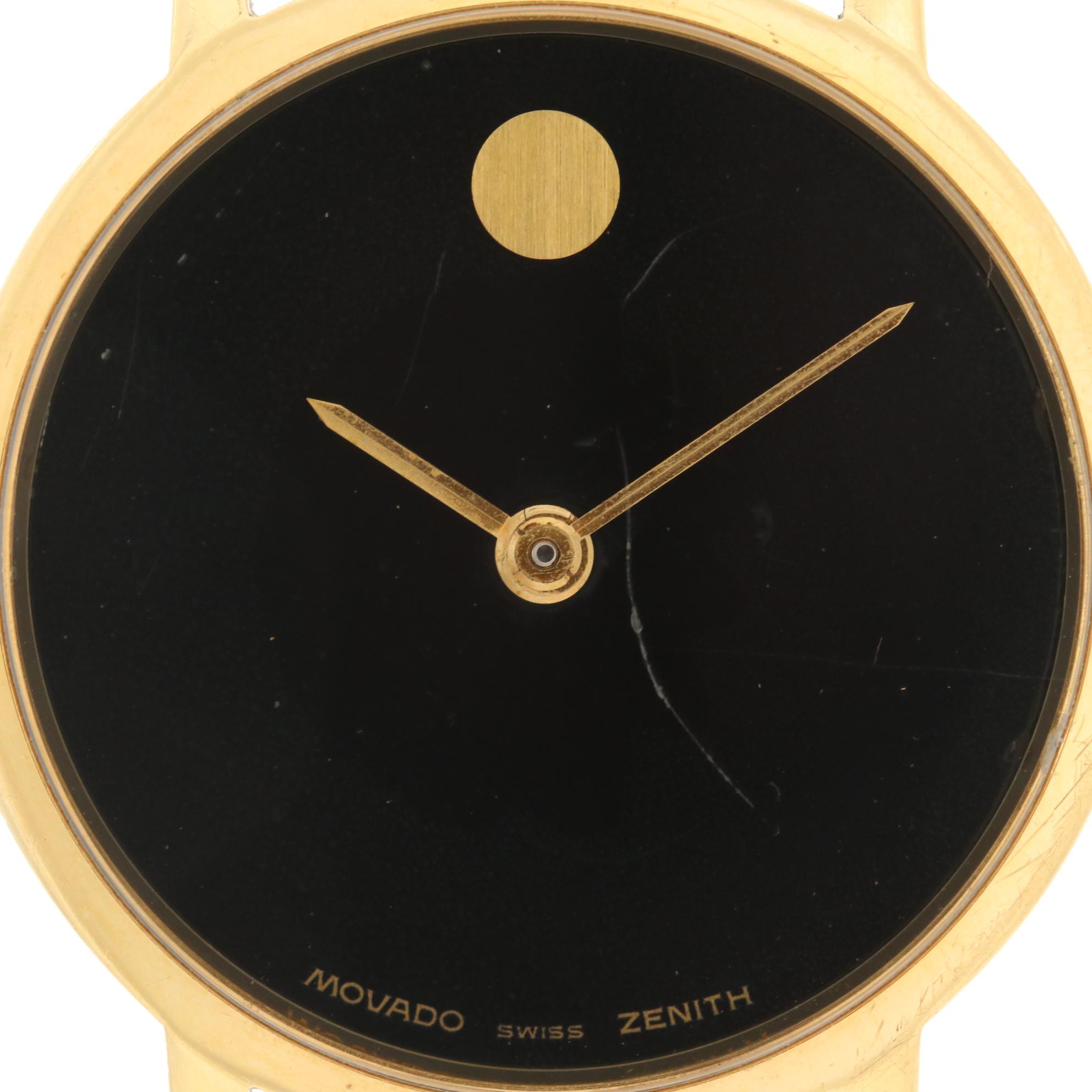 Vintage Movado /Zenith Museum 14K Gold Stem Wind Watch