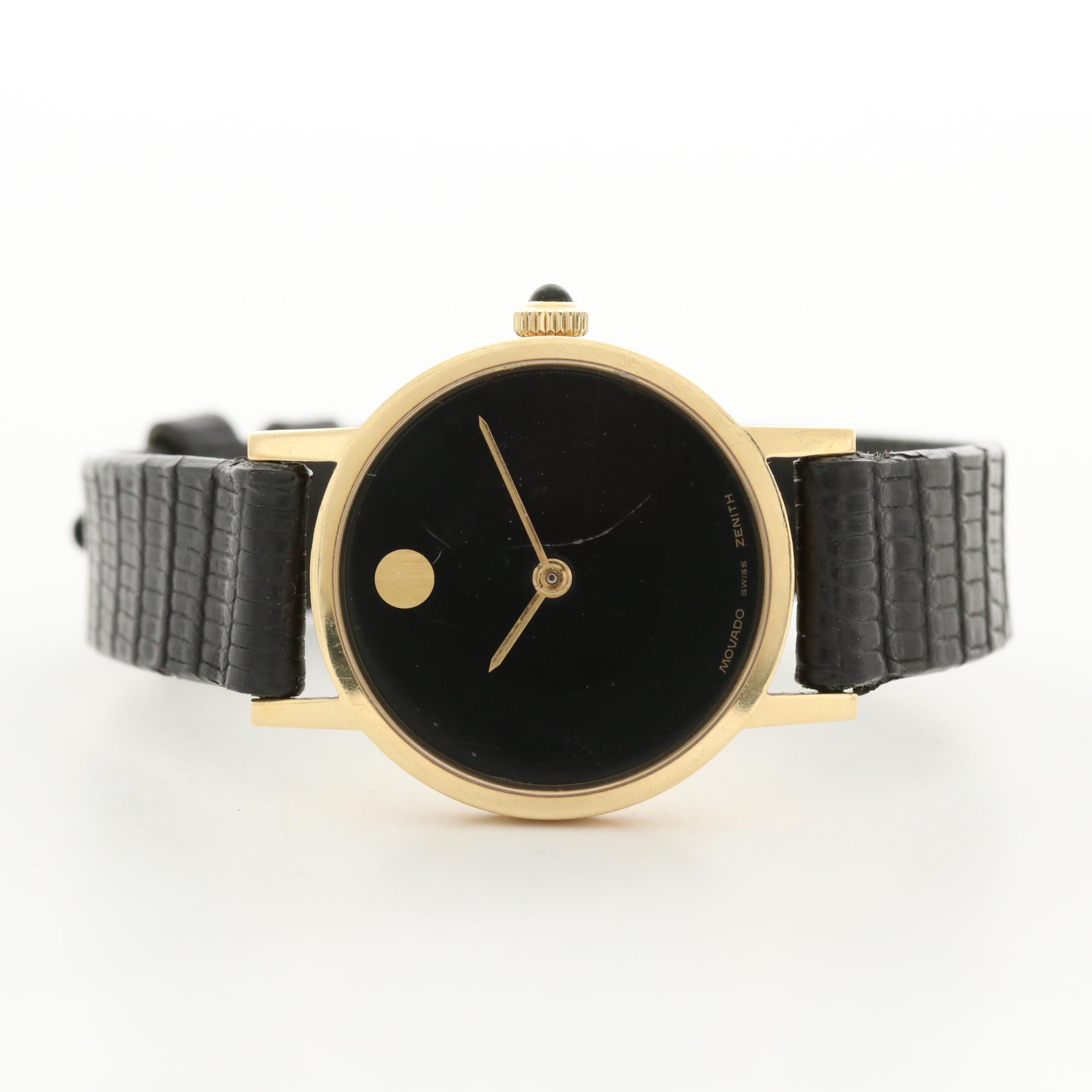 Vintage Movado /Zenith Museum 14K Gold Stem Wind Watch