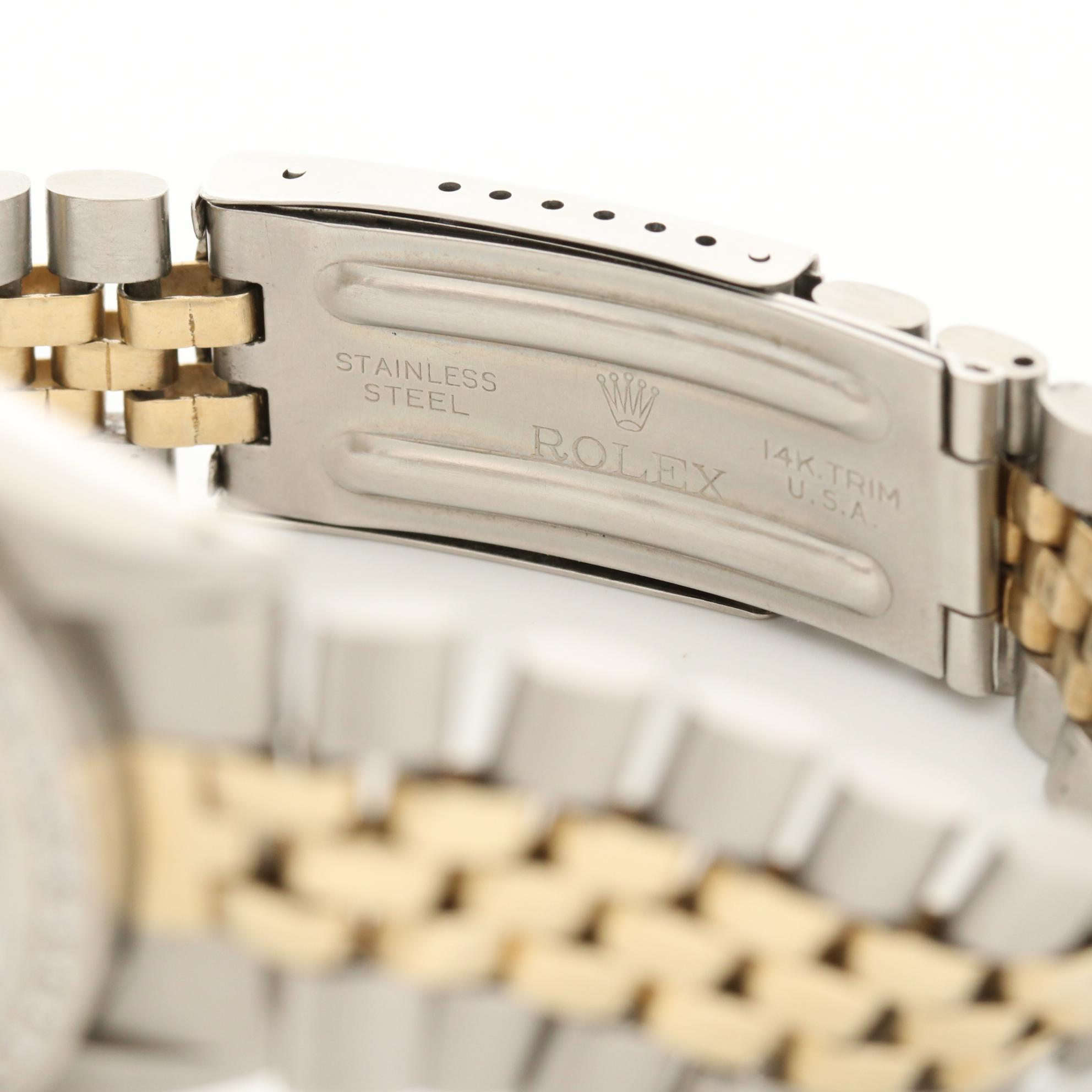 Vintage Rolex Datejust 14k Gold and Stainless Steel Watch with Diamonds