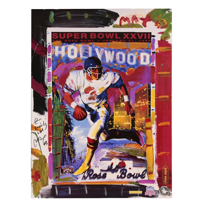 Peter Max Offset Lithograph "Peter Max/Super Bowl XXVII Collage"