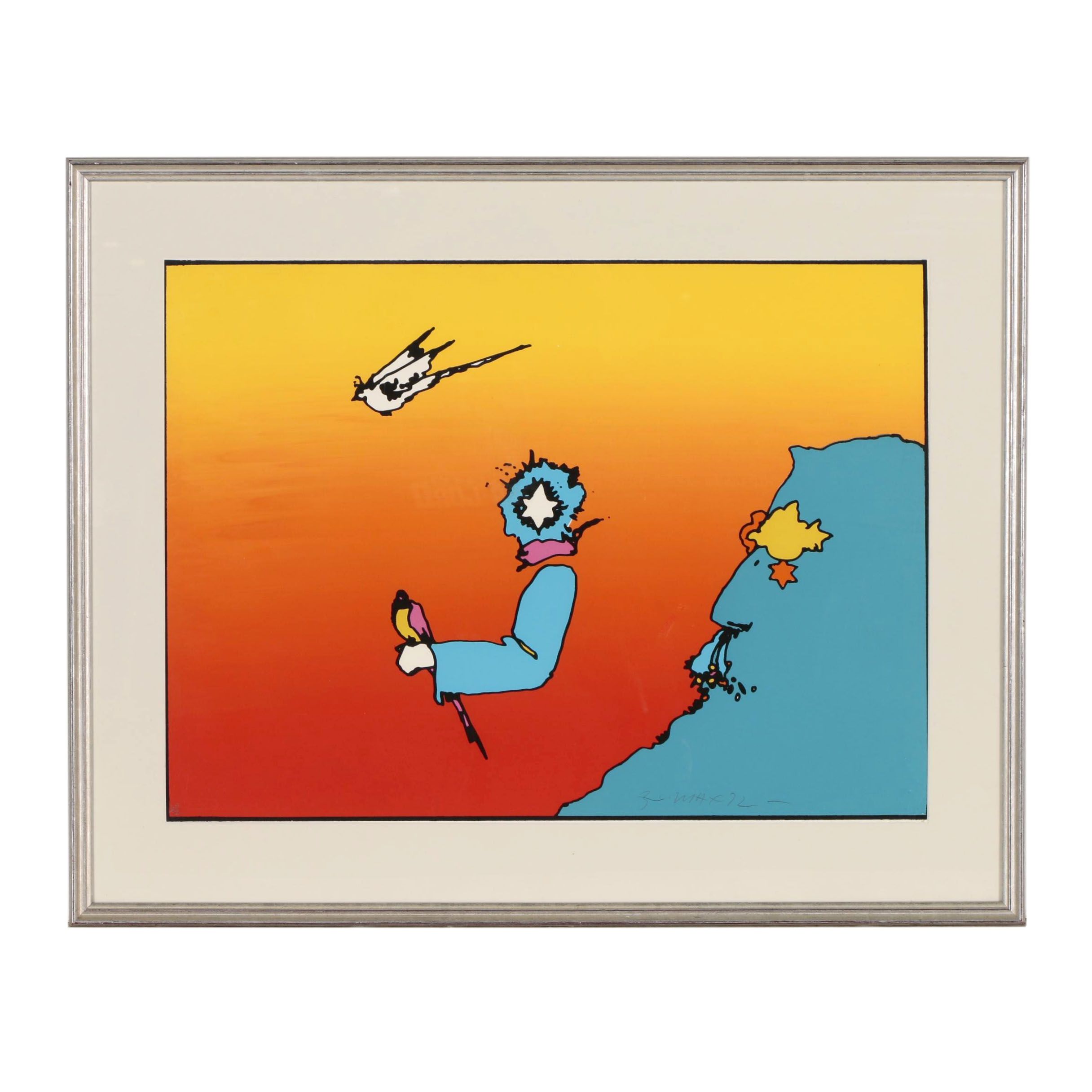 Peter Max Serigraph , "Candidate for Peace" 1972