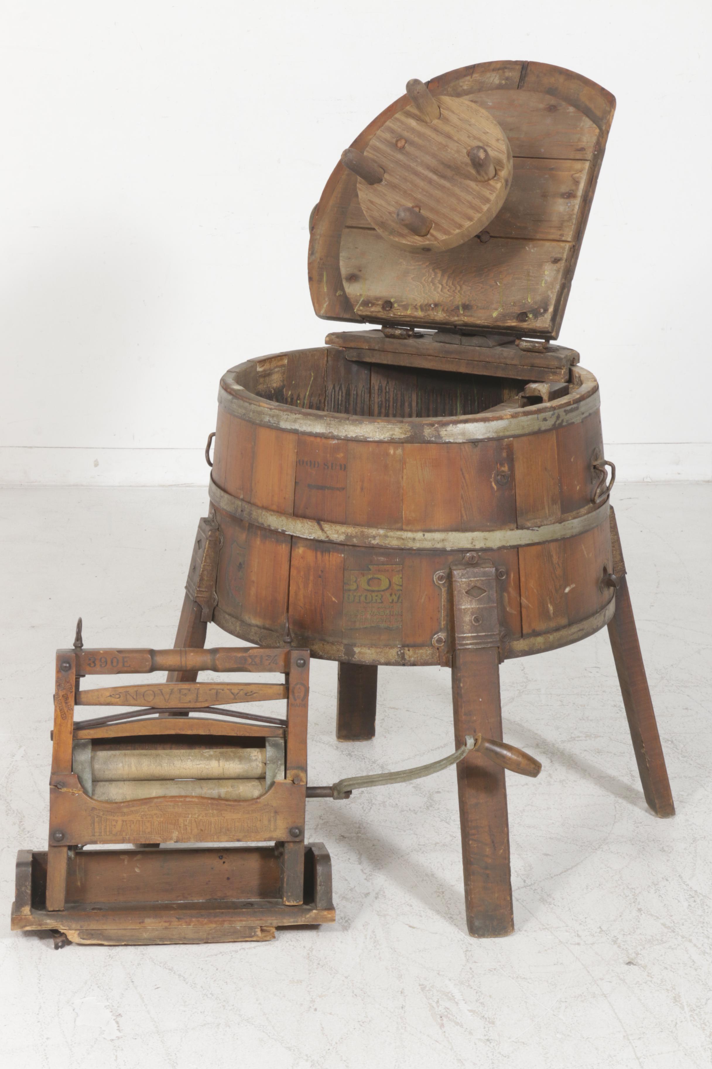 Boss Semi-Springless Model G Clothes Washer Machine with Ringer, Antique