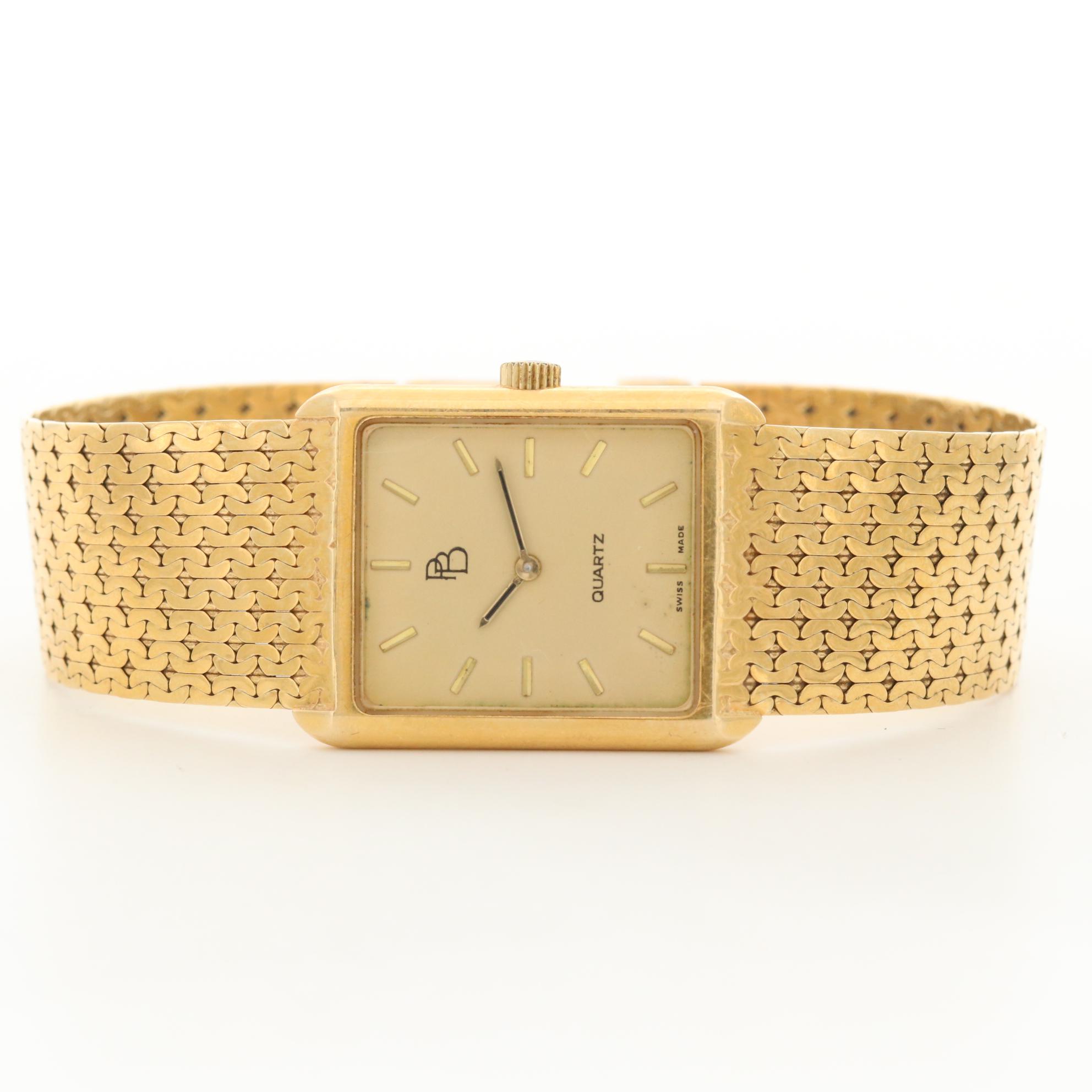 Paul Breguette 14K Yellow Gold Quartz Watch