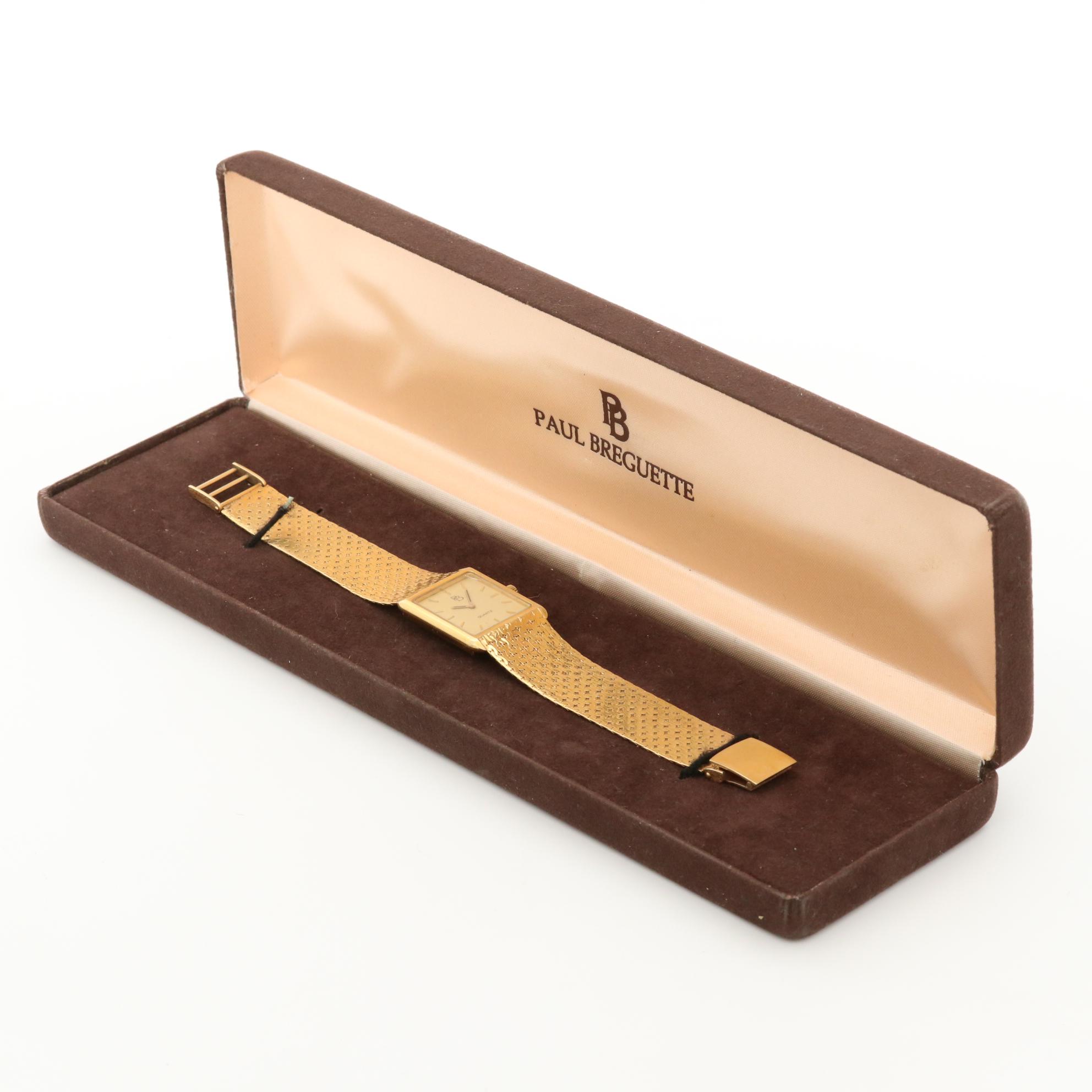 Paul Breguette 14K Yellow Gold Quartz Watch