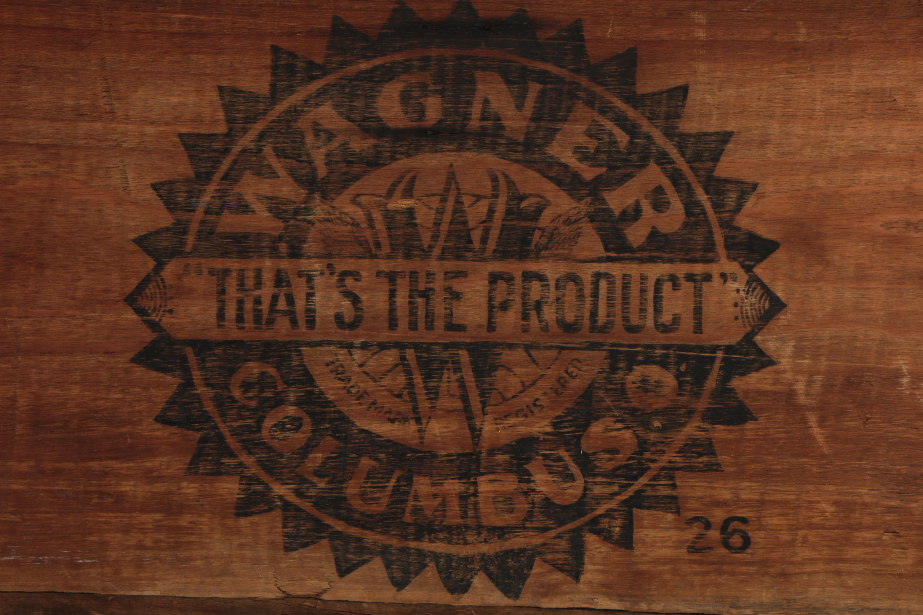 August Wagner Brewery Wood Advertising Crate, Columbus, Ohio, 1933-1937