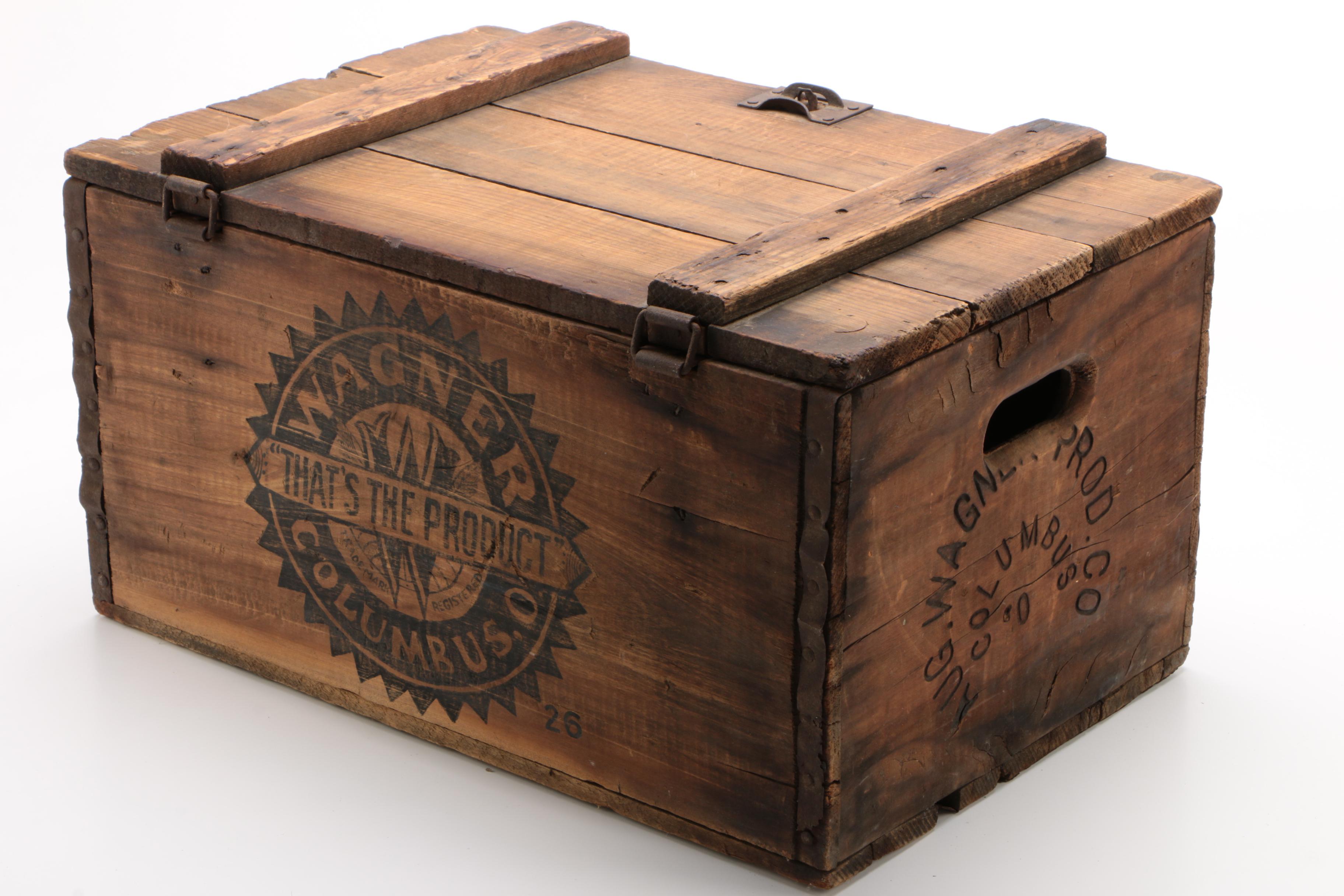 August Wagner Brewery Wood Advertising Crate, Columbus, Ohio, 1933-1937