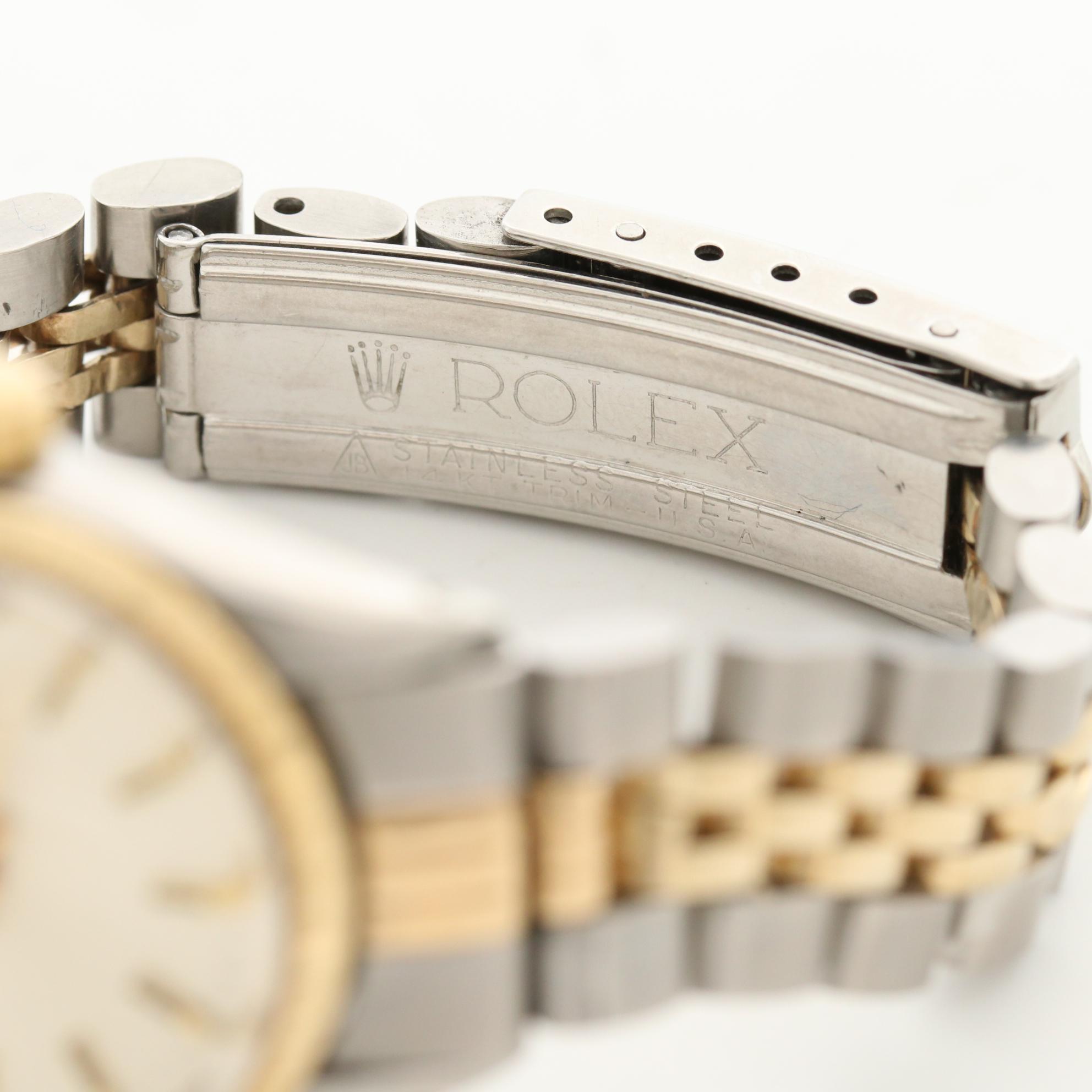 Vintage Rolex Date 14K Gold and Stainless Steel Automatic Watch, 1971