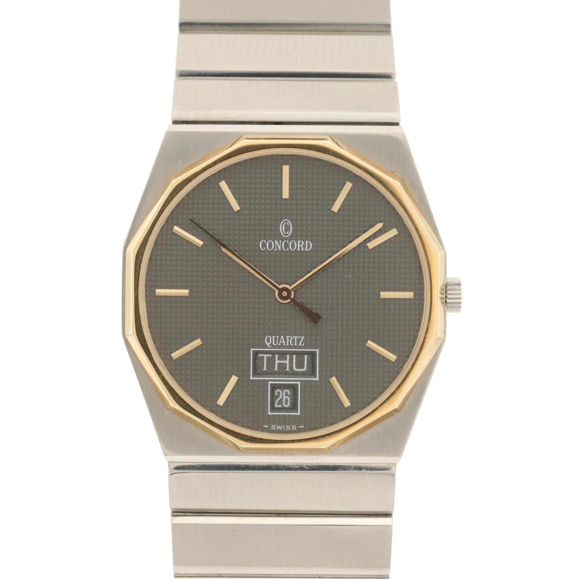 Concord Mariner SG Stainless Steel and 18K Gold Quartz Watch With Day/Date