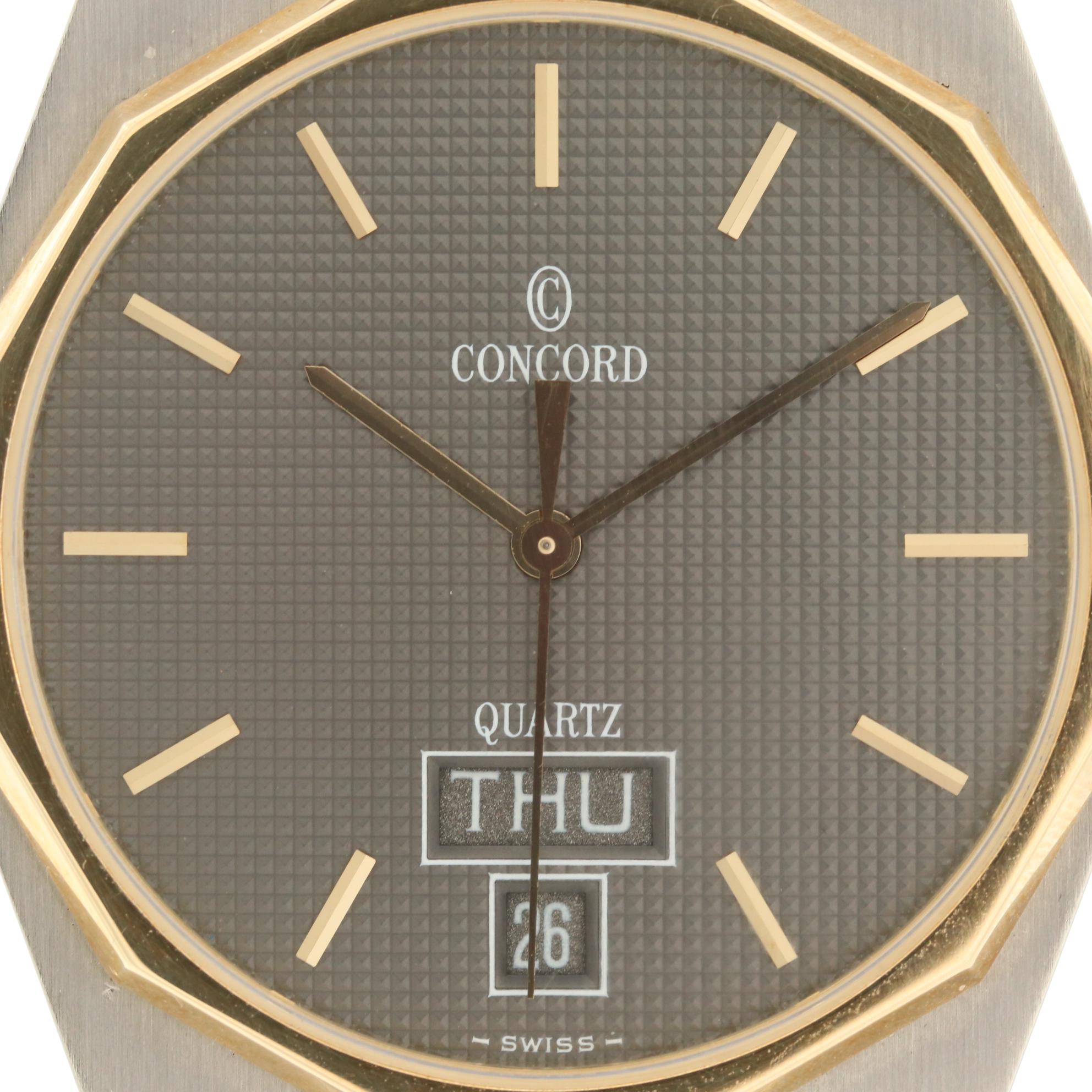 Concord Mariner SG Stainless Steel and 18K Gold Quartz Watch With Day/Date