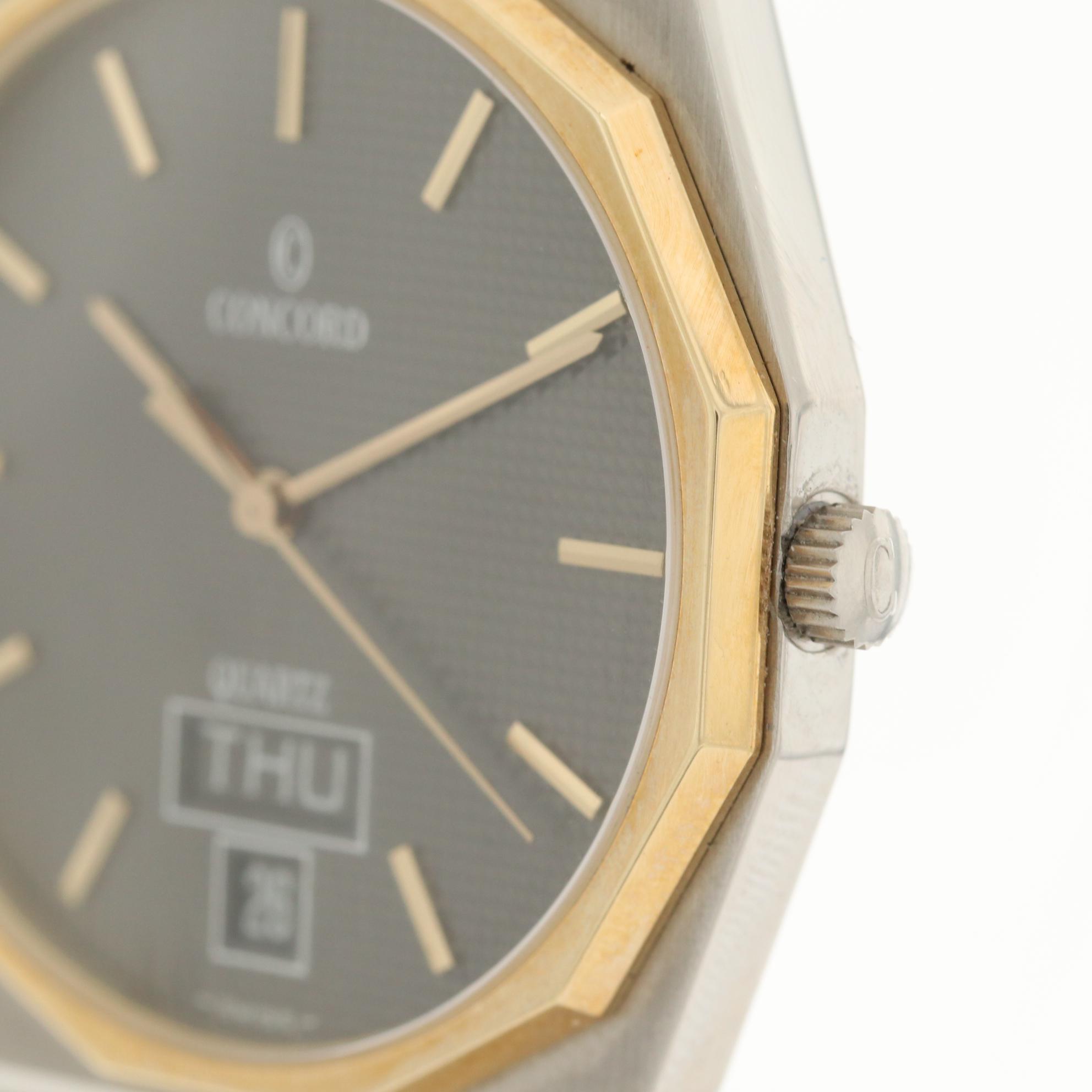 Concord Mariner SG Stainless Steel and 18K Gold Quartz Watch With Day/Date