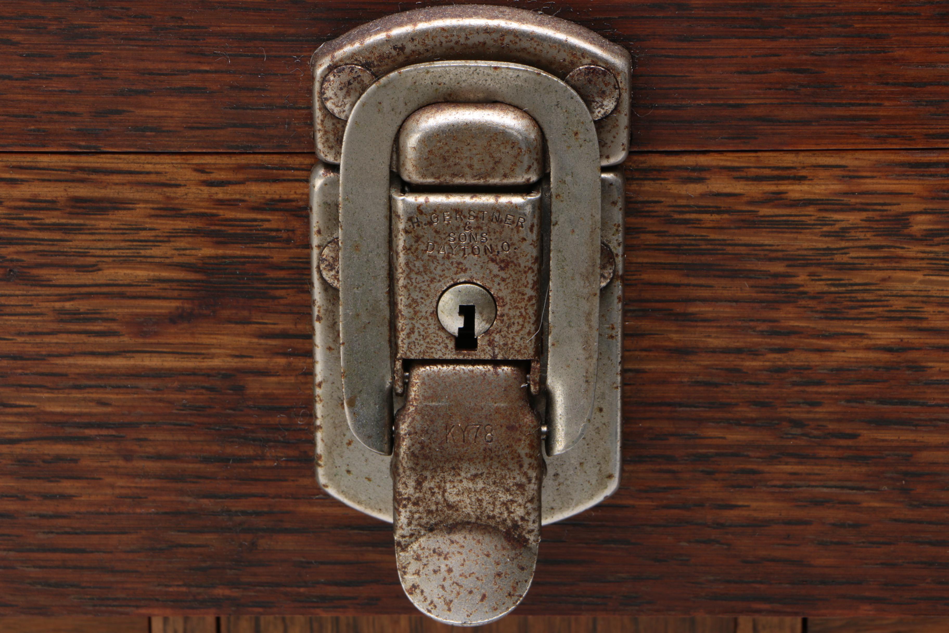 H. Gerstner & Sons Oak Wood Machinists Tool Chest, Model 042, Vintage