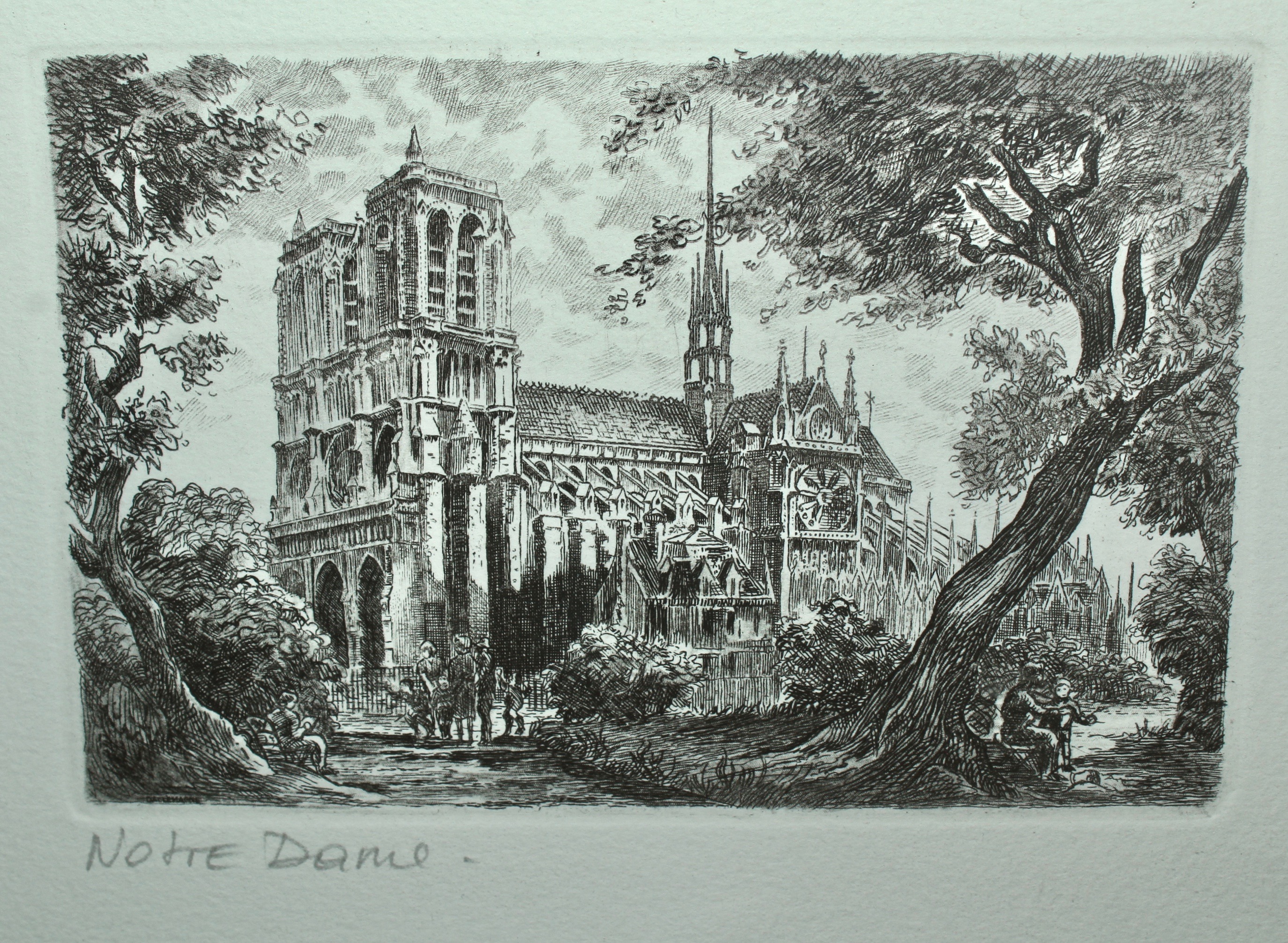 Aimé Edmond Dallemagne Paris Landscape Etchings