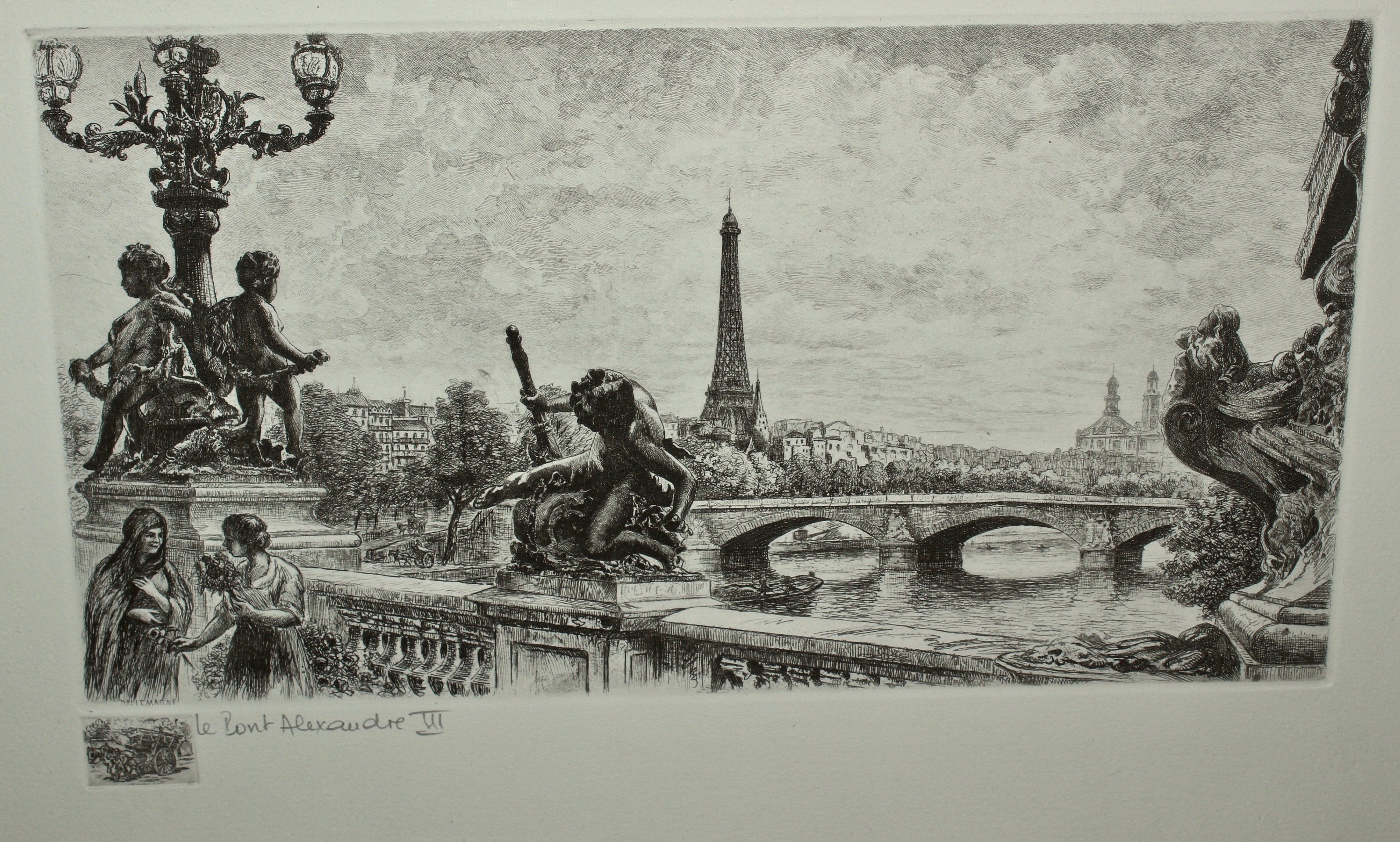 Aimé Edmond Dallemagne Paris Landscape Etchings