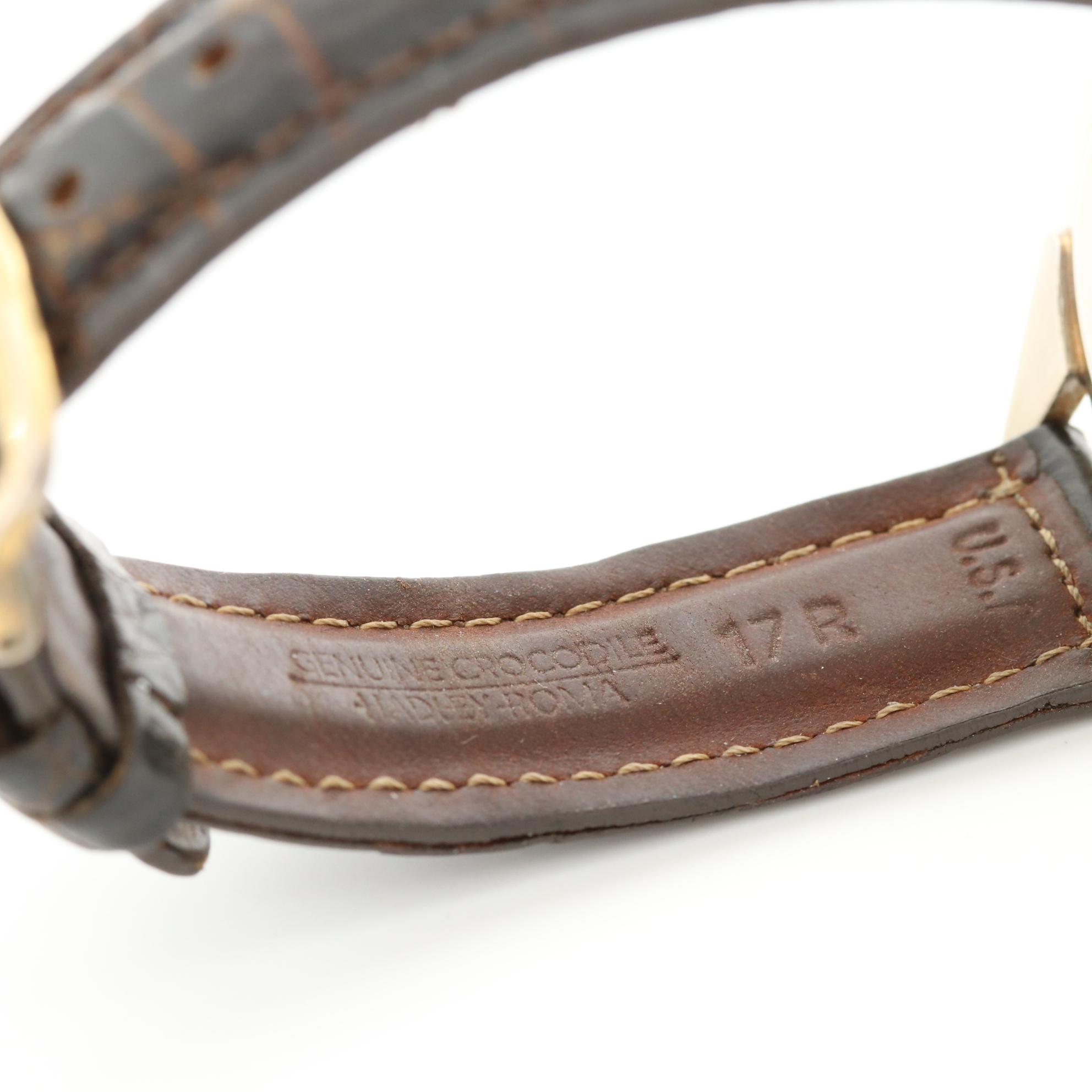 Benrus 14K White Gold and Diamonds Mystery Dial Stem Wind Watch