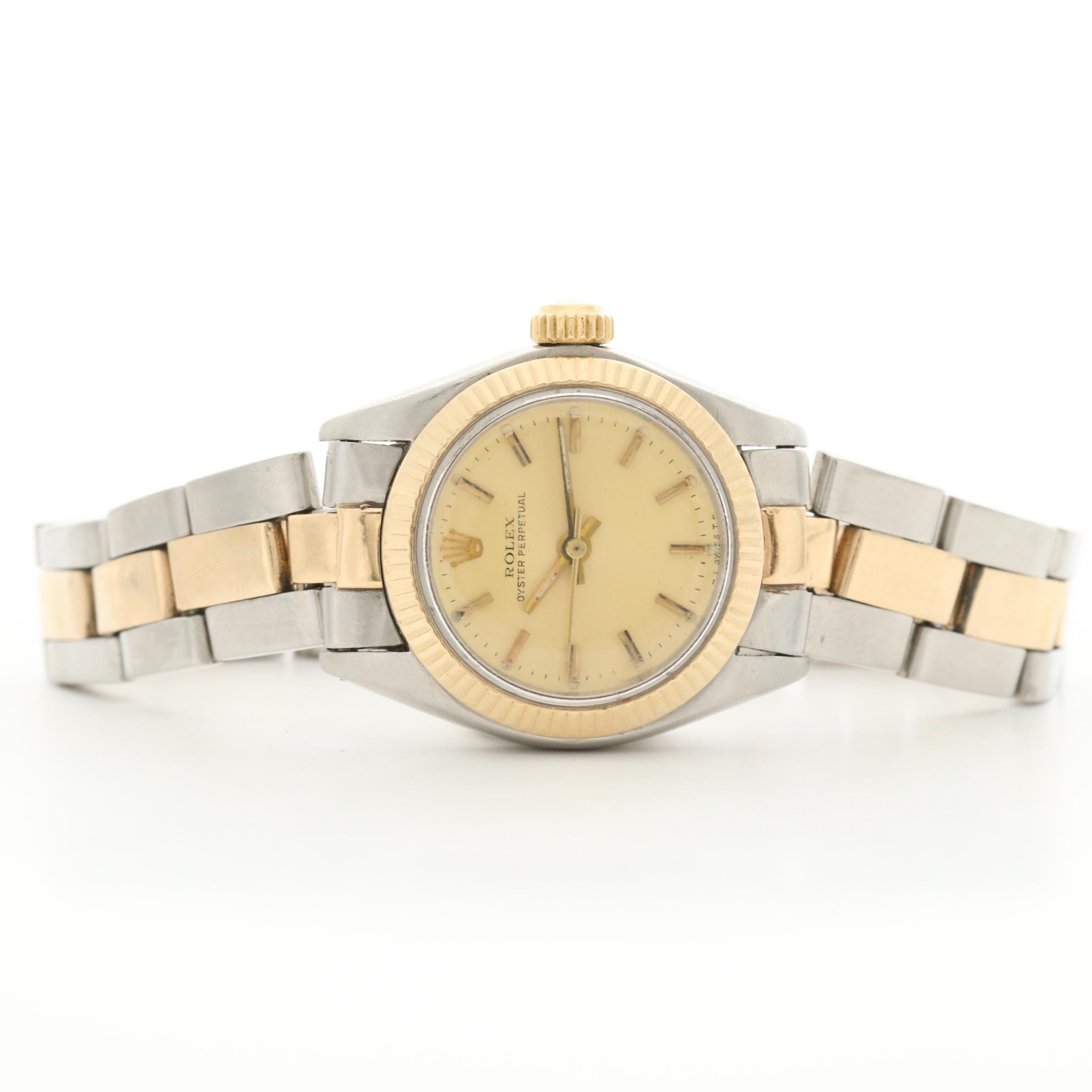 Vintage Rolex Oyster Perpetual 14K Gold and Stainless Steel Automatic Watch
