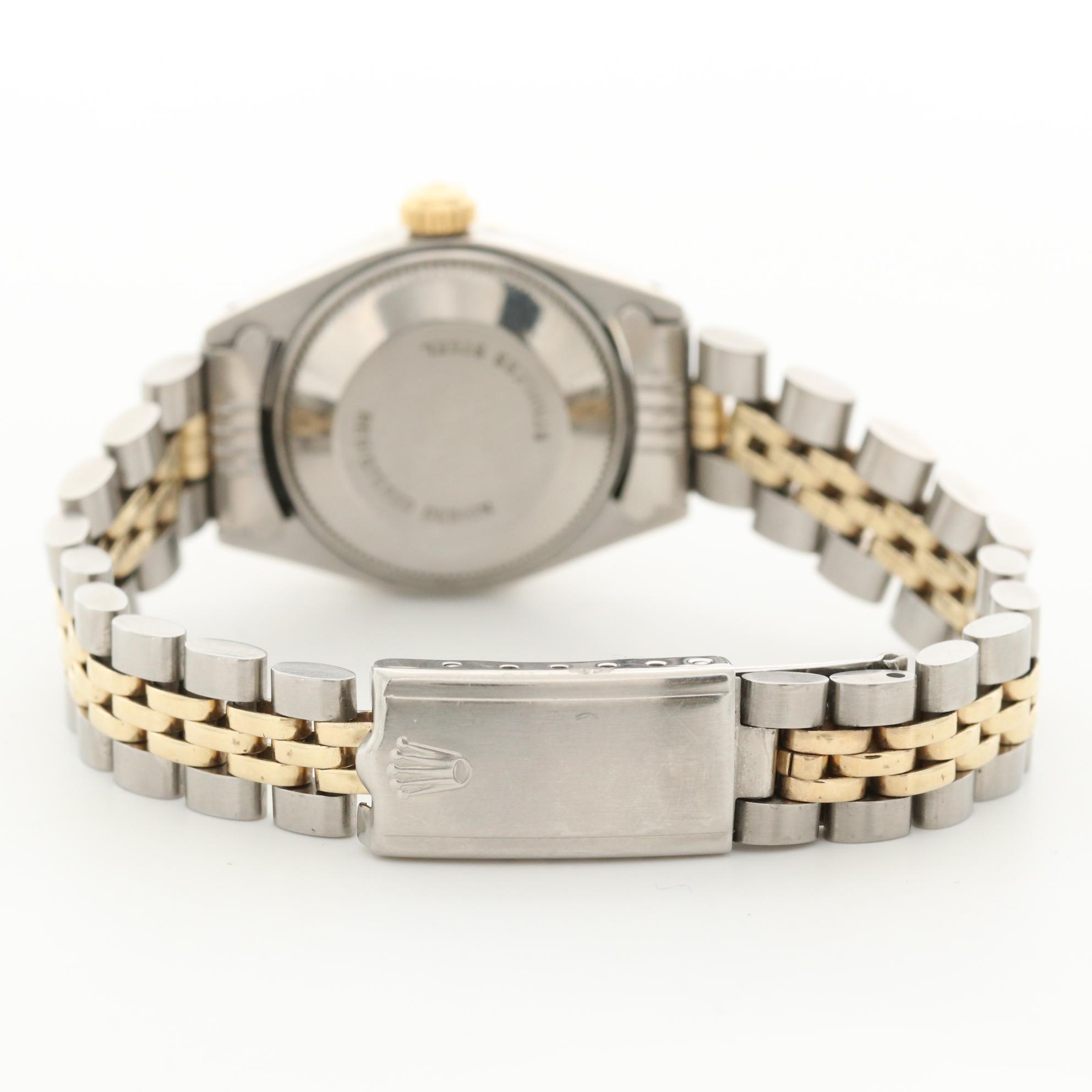 Rolex Date 14K Gold Watch With Tiffany & Co. Dial and Diamond Bezel