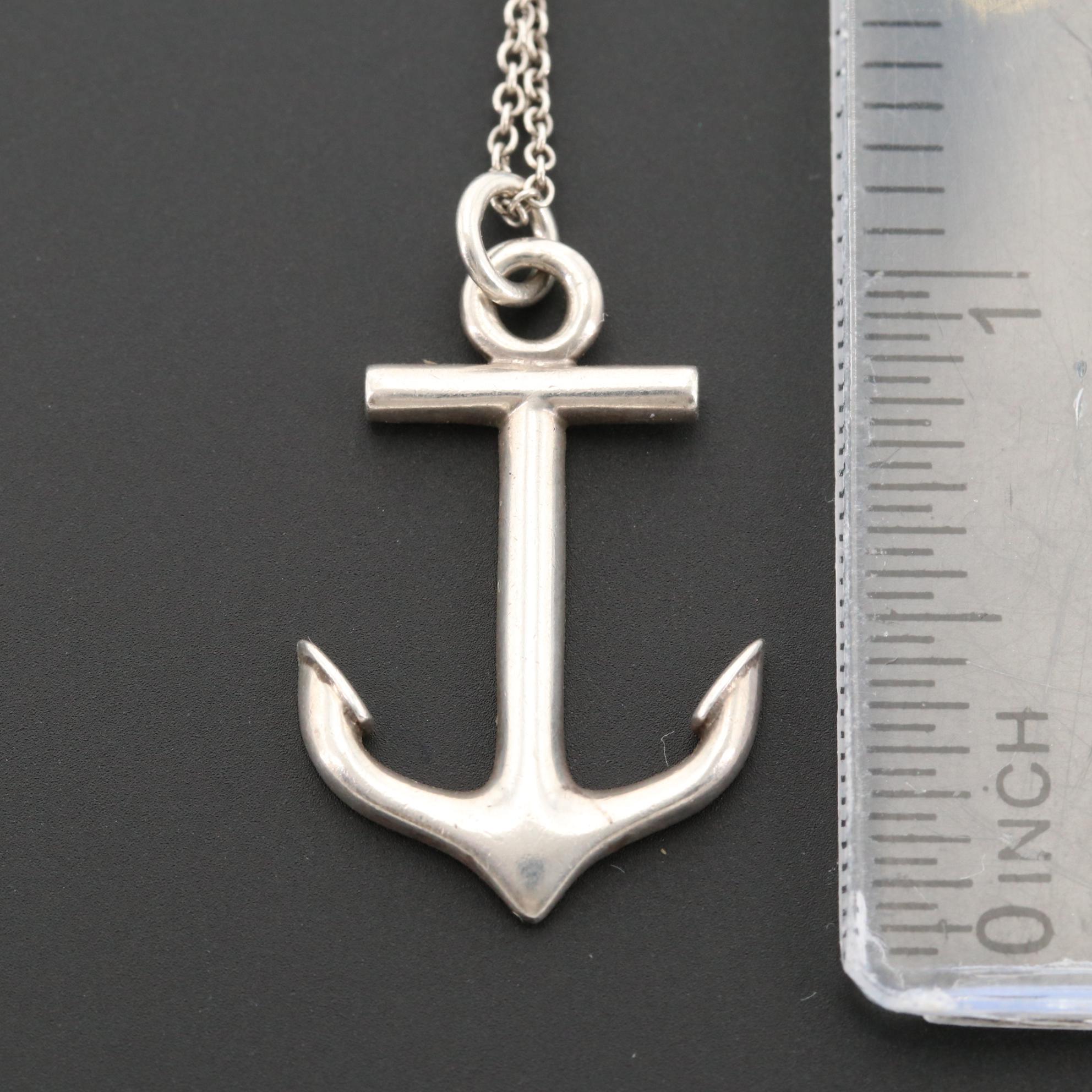 Tiffany & Co. Sterling Silver Anchor Pendant Necklace