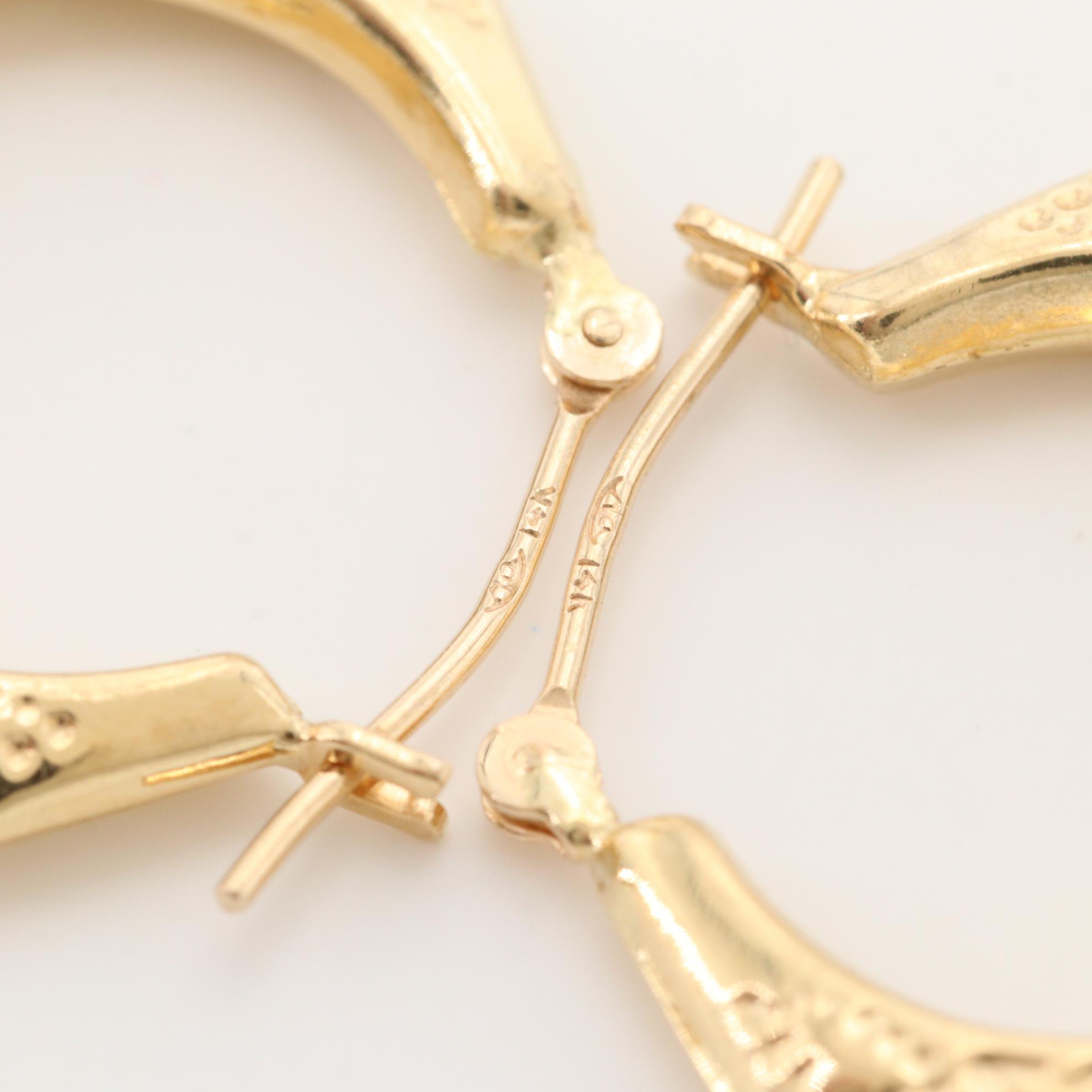 Michael Anthony 14K Yellow Gold Hoop Earrings and Cultured Pearl Stud Earrings