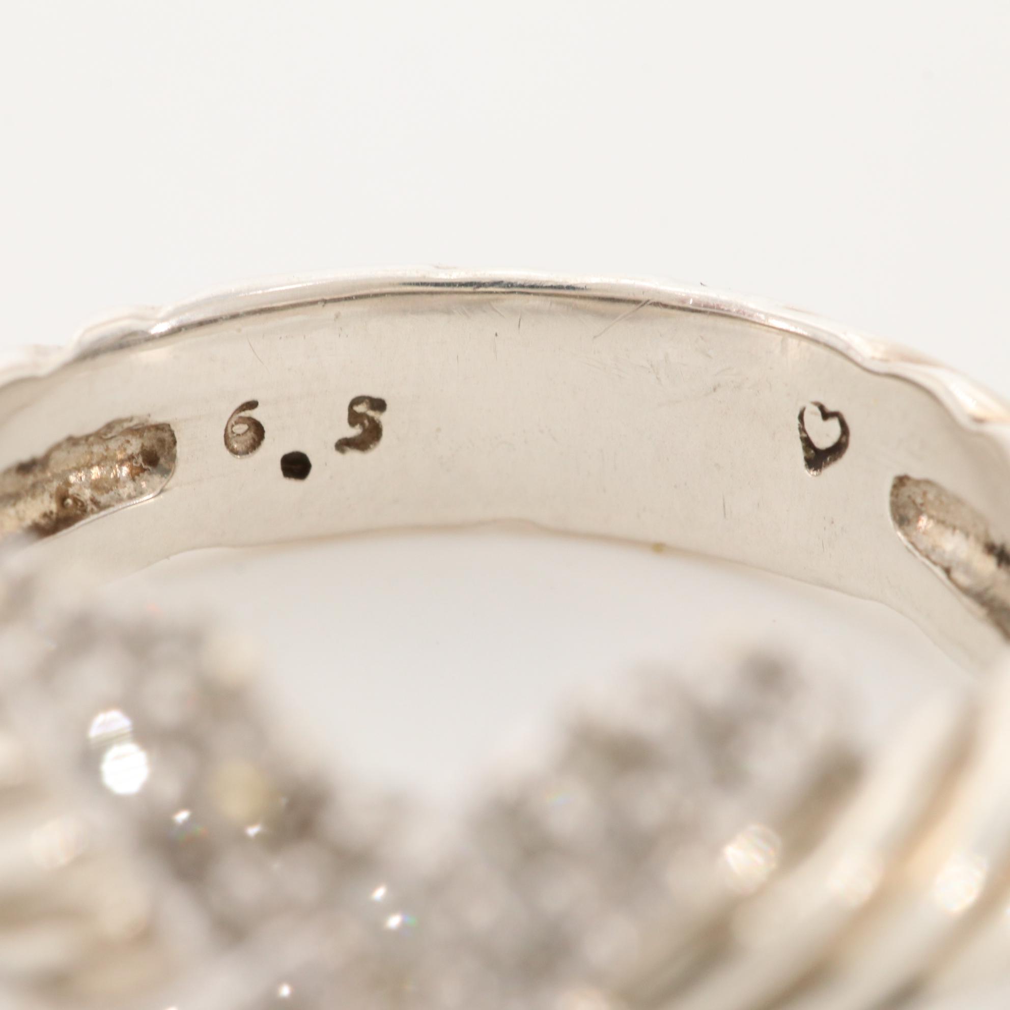 David Yurman Sterling Silver Ring with 18K White Gold Accent