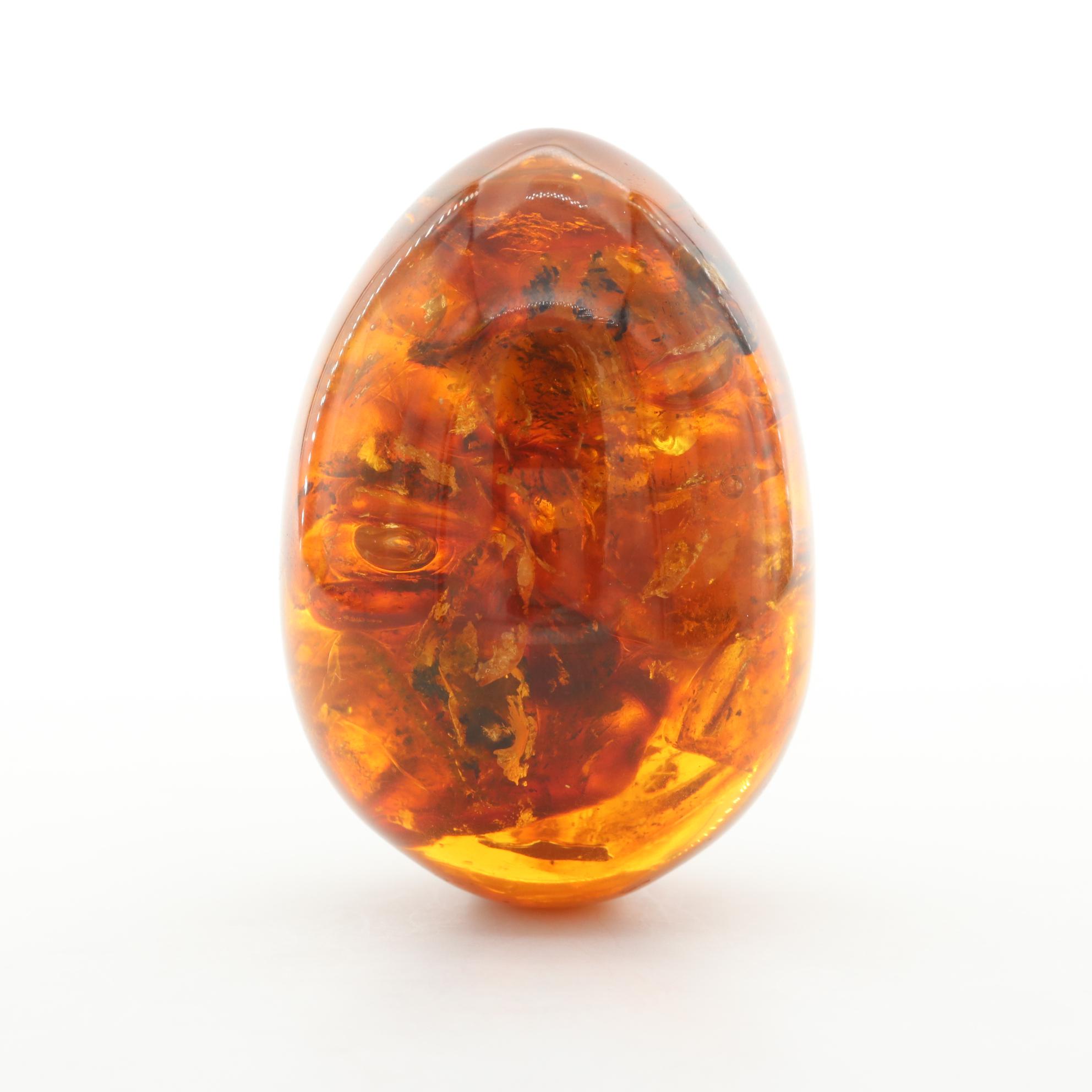 835 Silver Amber Pendant on Sterling Chain with Loose Pressed Amber in Copal