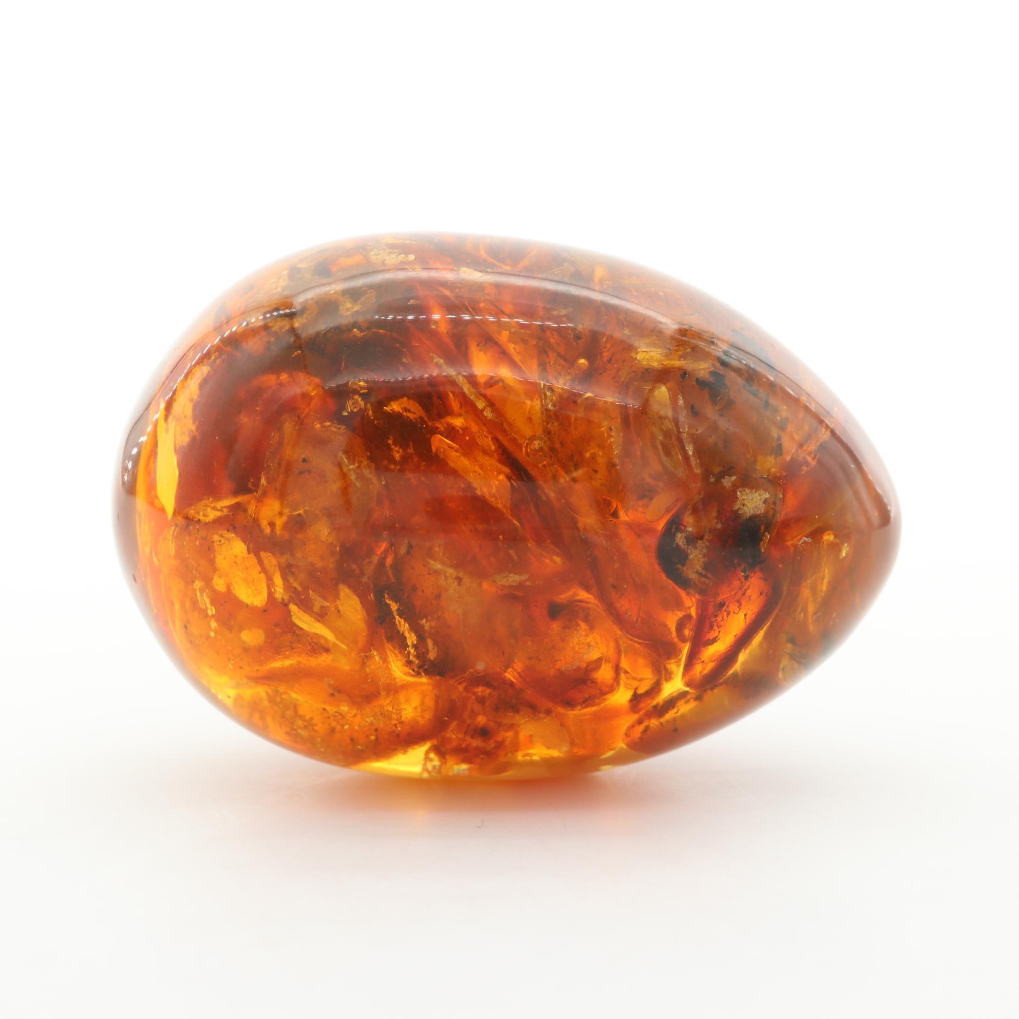 835 Silver Amber Pendant on Sterling Chain with Loose Pressed Amber in Copal