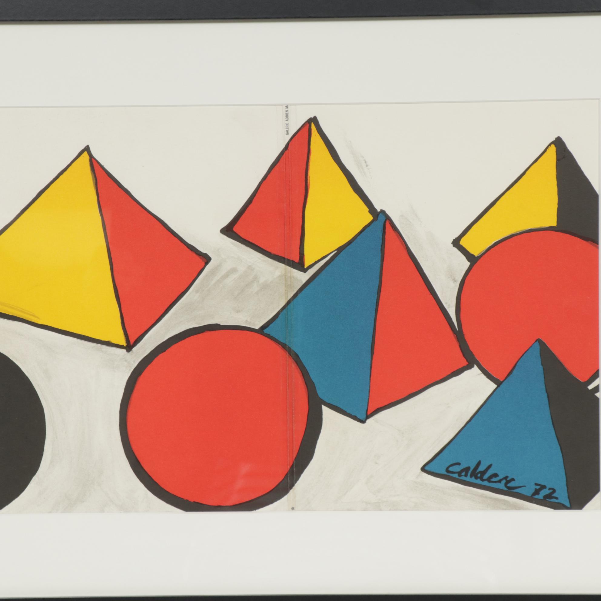 Alexander Calder Color Lithograph for Galerie Adrien Maeght