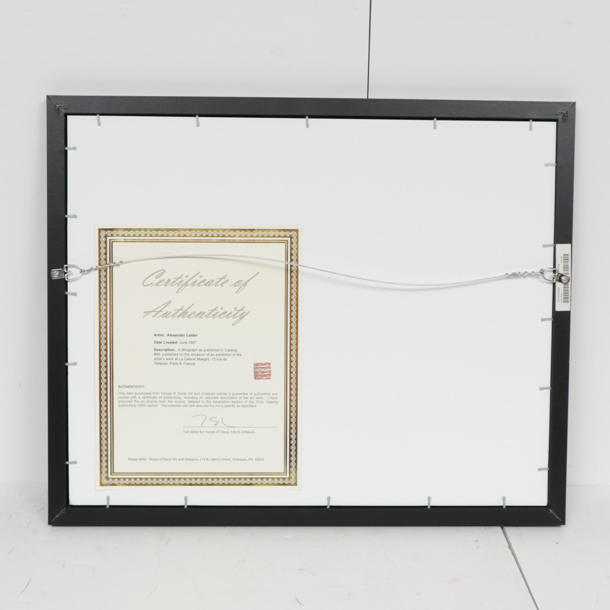 Alexander Calder Color Lithograph for Galerie Adrien Maeght