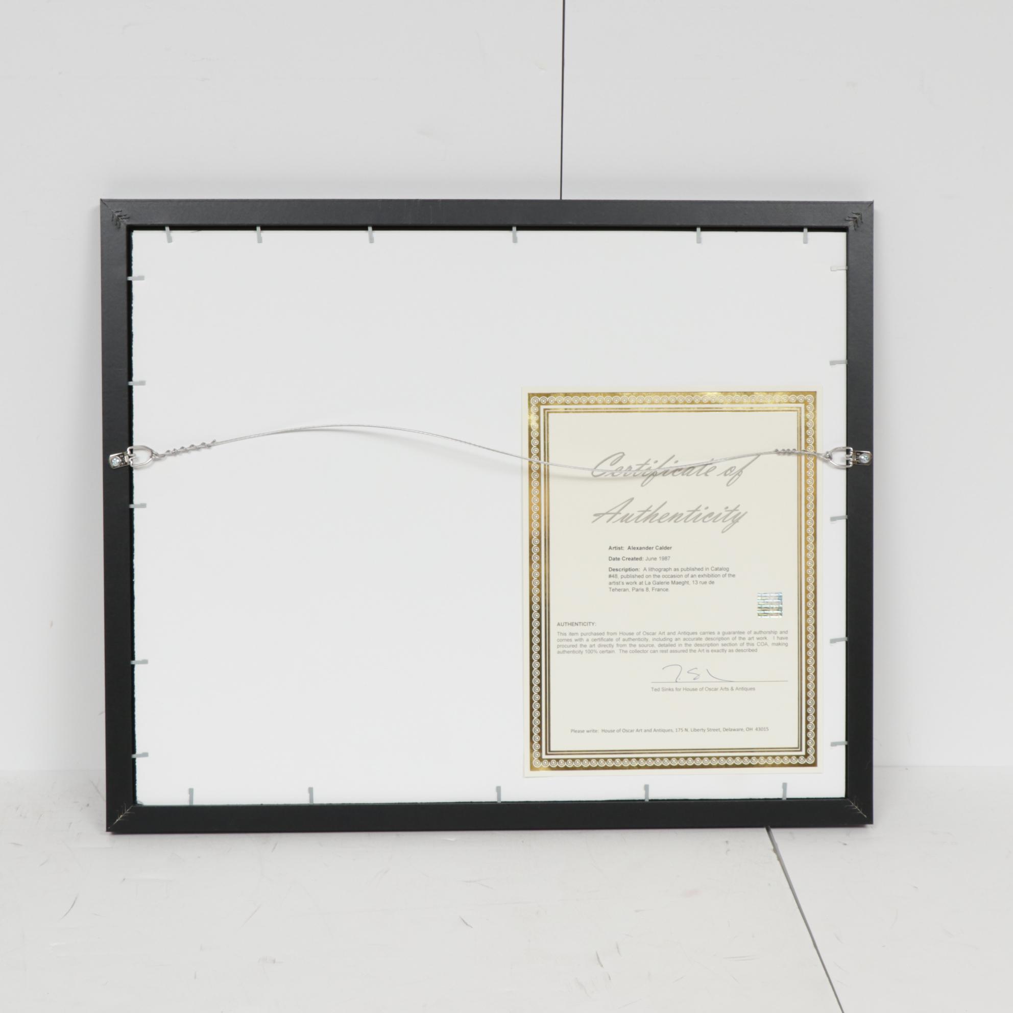 Alexander Calder Color Lithograph for Galerie Adrien Maeght