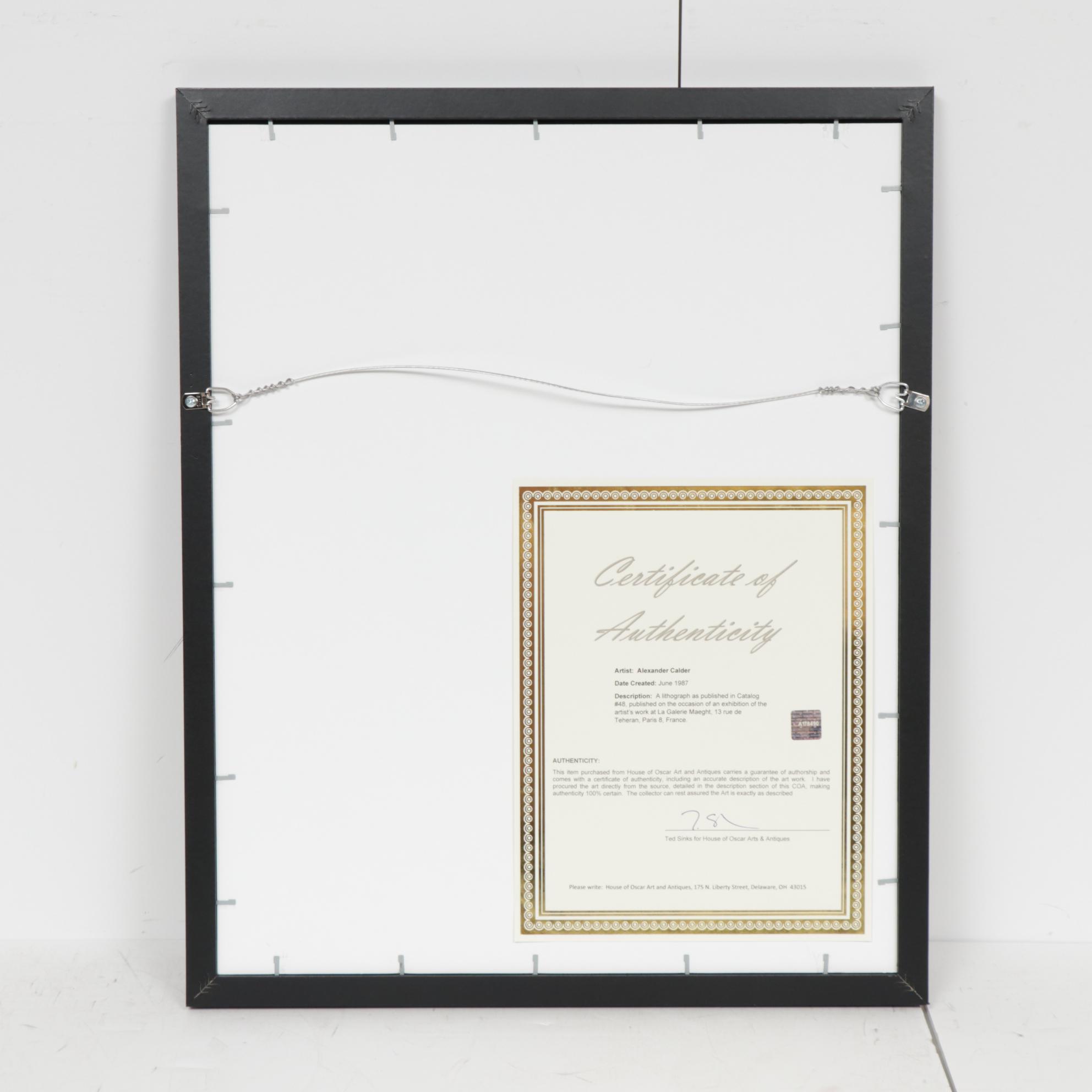 Alexander Calder Color Lithograph for Galerie Adrien Maeght