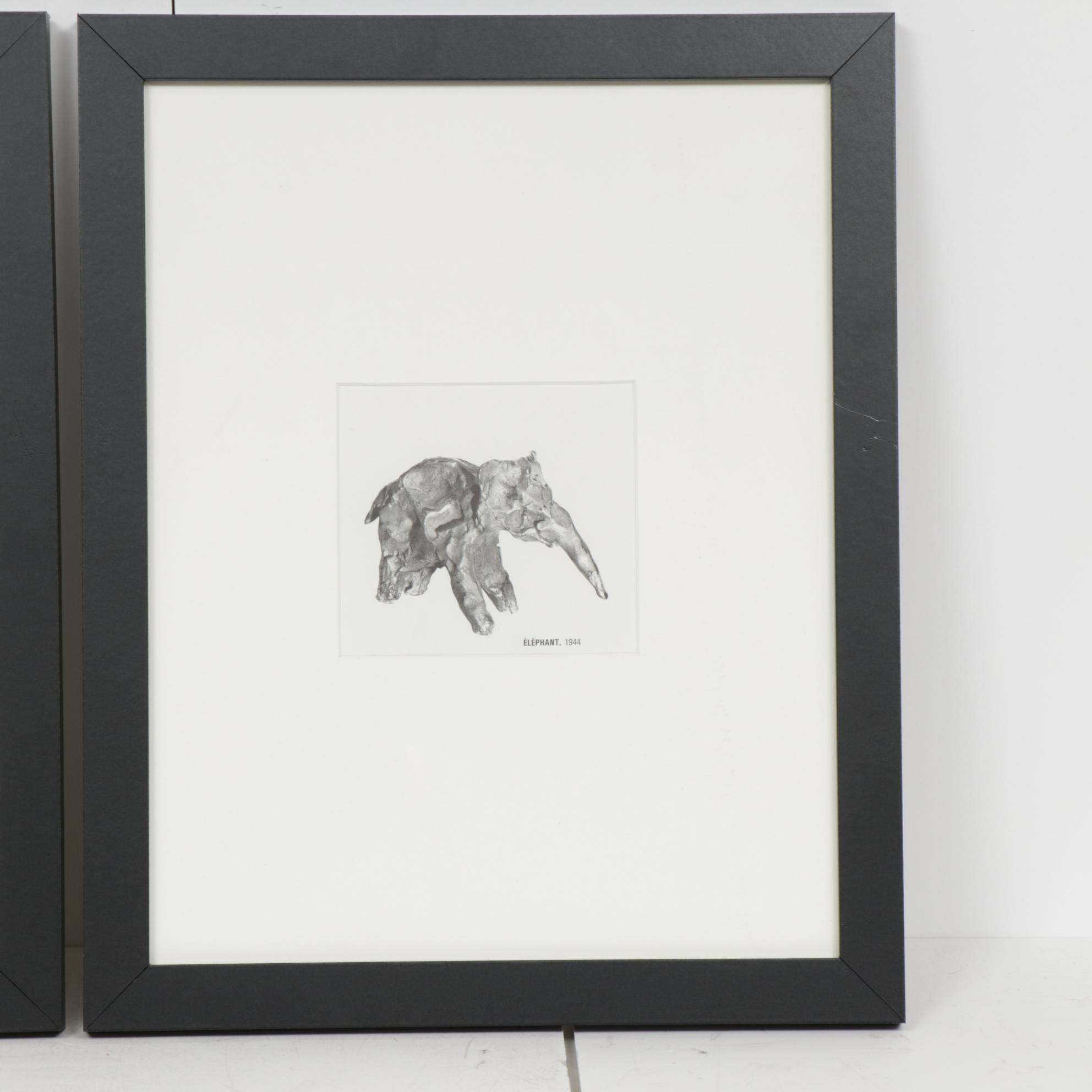 Alexander Calder Sculpture Lithographs "Le Chat" and "Éléphant"