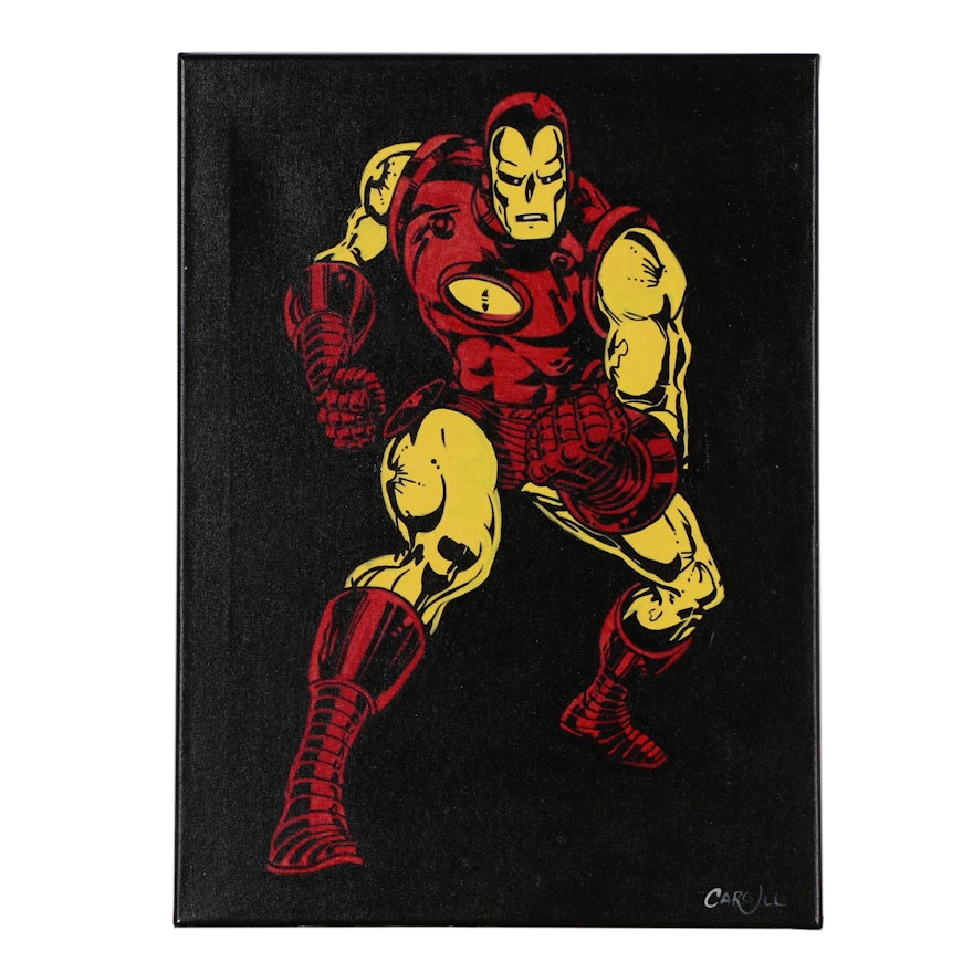Chris Cargill Acrylic Painting of Iron Man