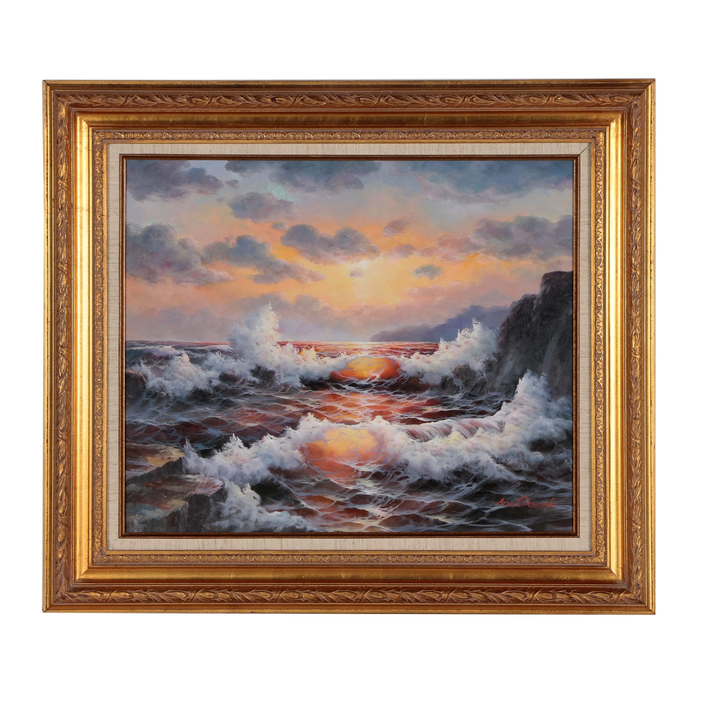 Alex Greene Seascape Oil Painting