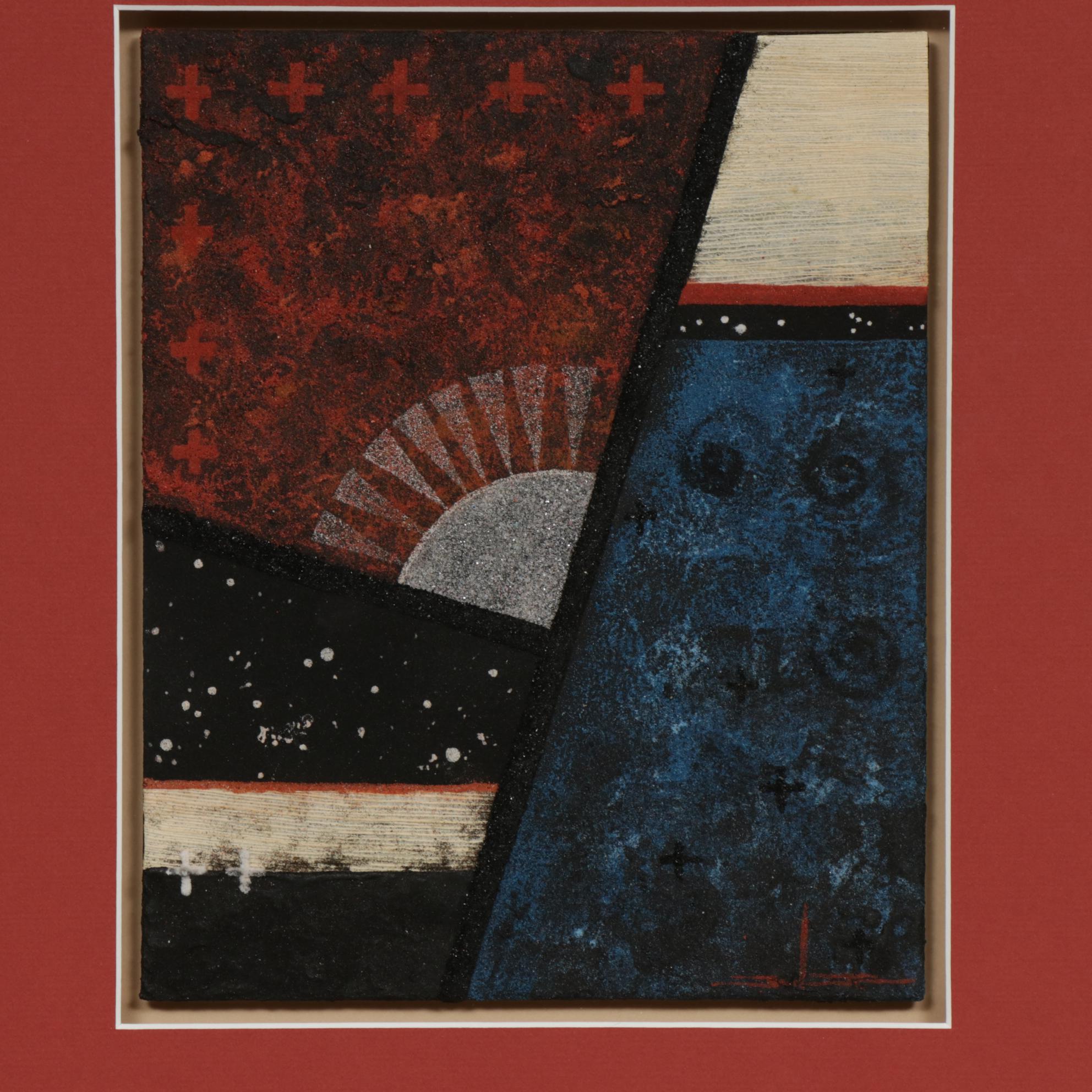 Joe Ben Jr. Navajo Sand Painting "Woven with Darkness"