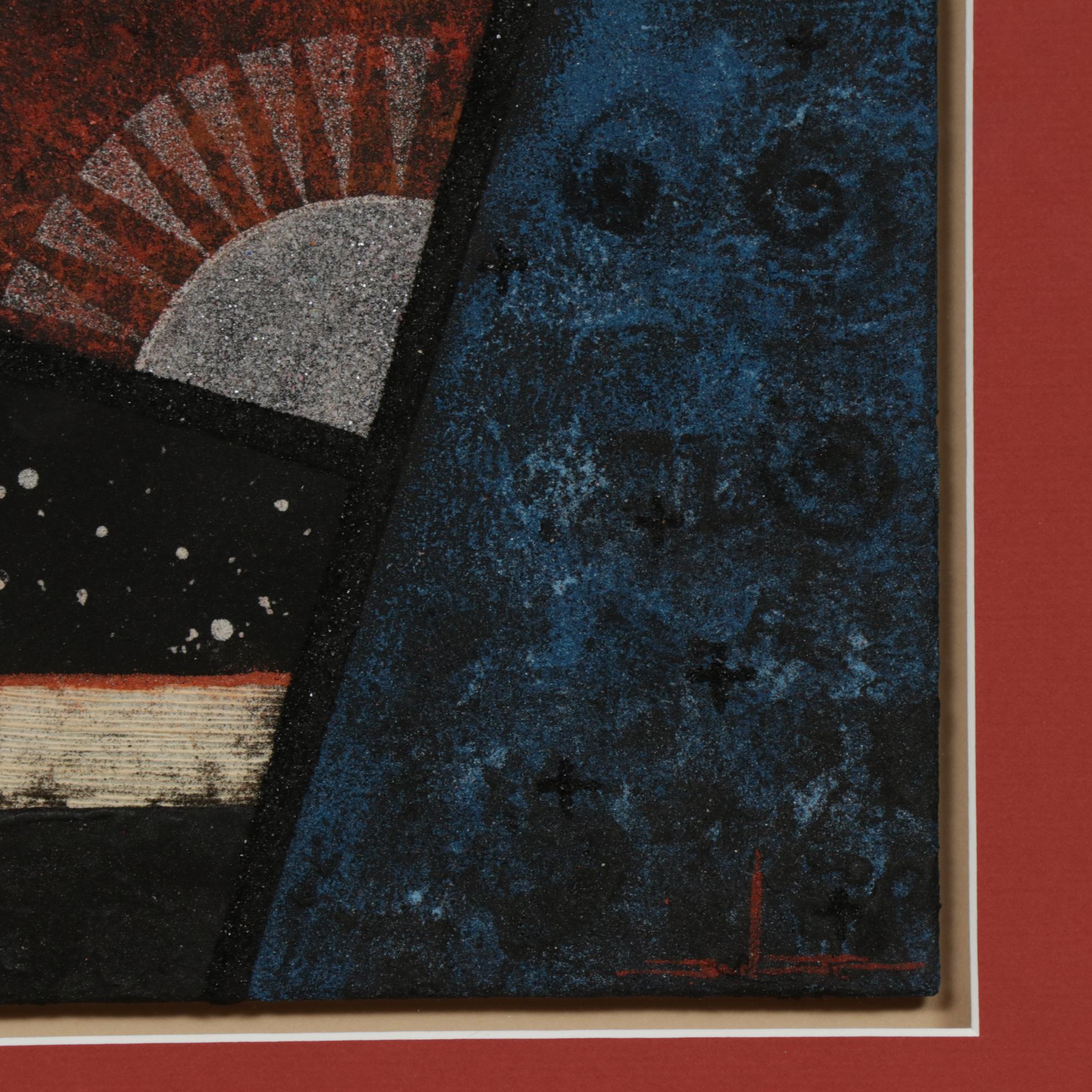 Joe Ben Jr. Navajo Sand Painting "Woven with Darkness"